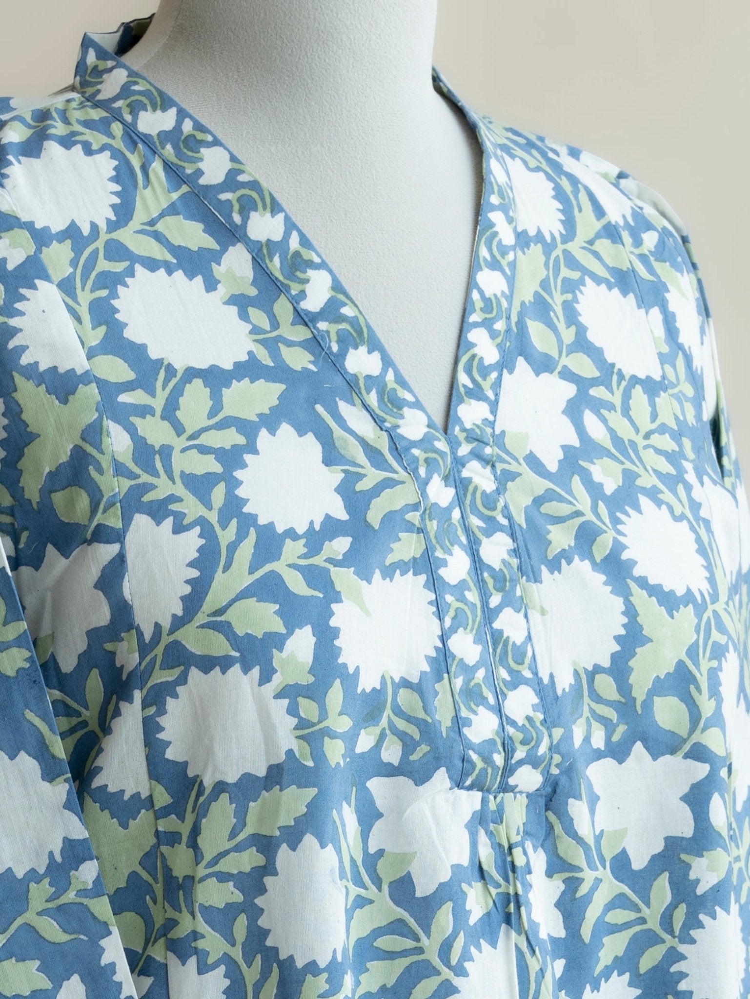 Hana Cotton Block Printed A - Line Kurta - AINA