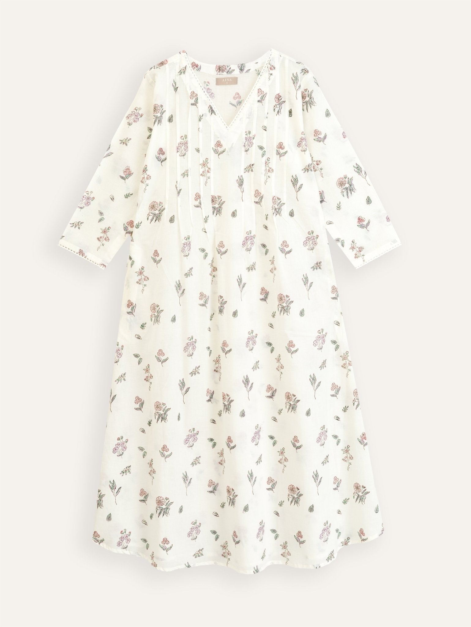 Hanika Cotton Block Printed A - Line Kurta - AINA