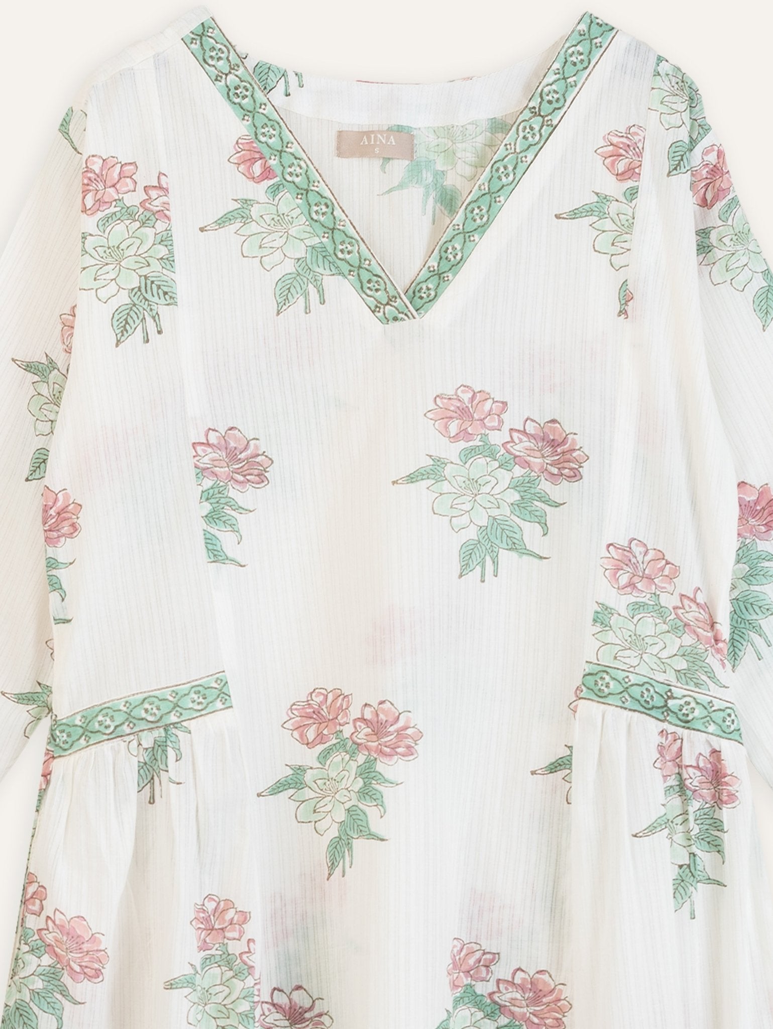Harshika Cotton Block Printed A - Line Kurta - AINA