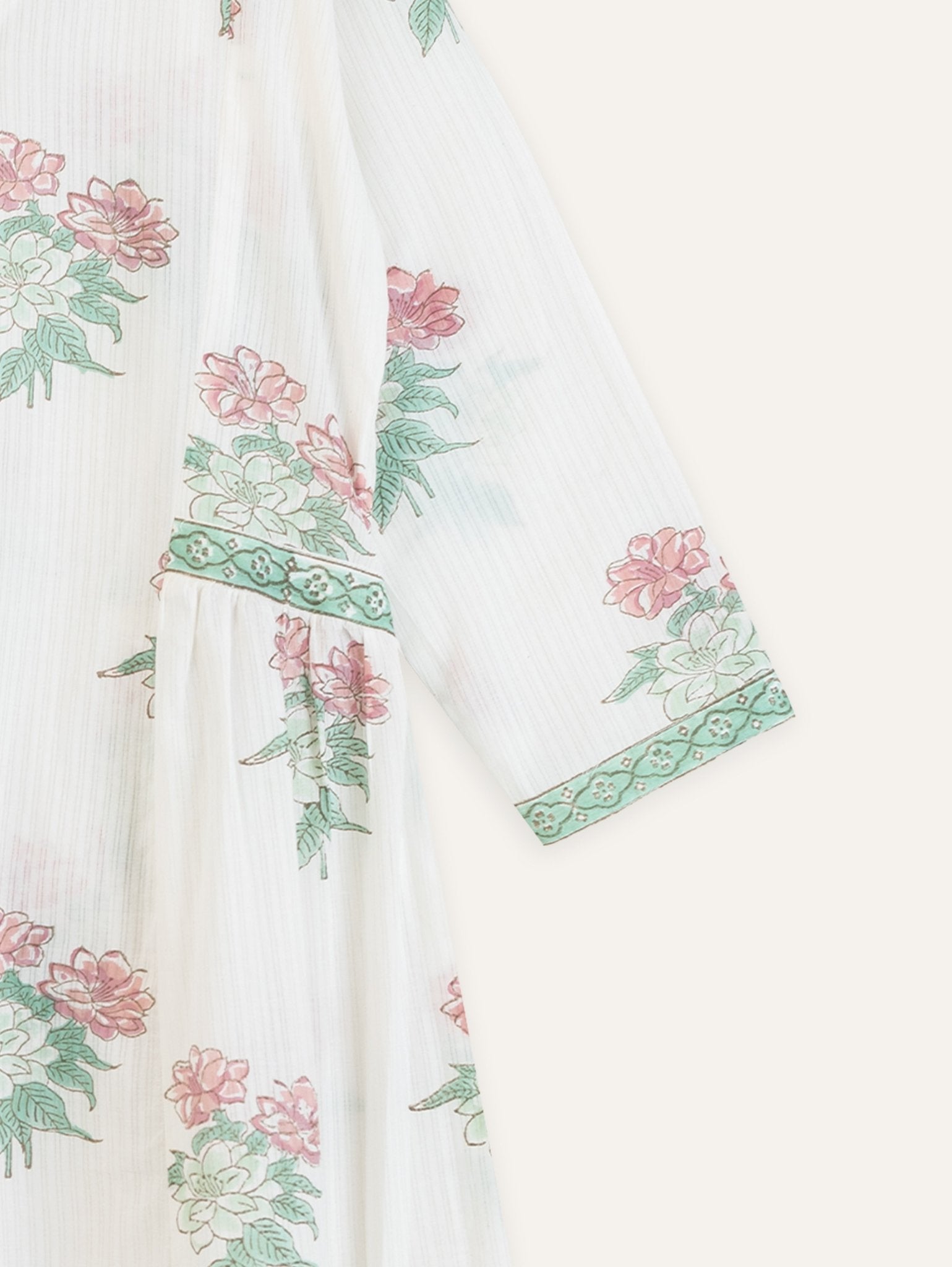 Harshika Cotton Block Printed A - Line Kurta - AINA