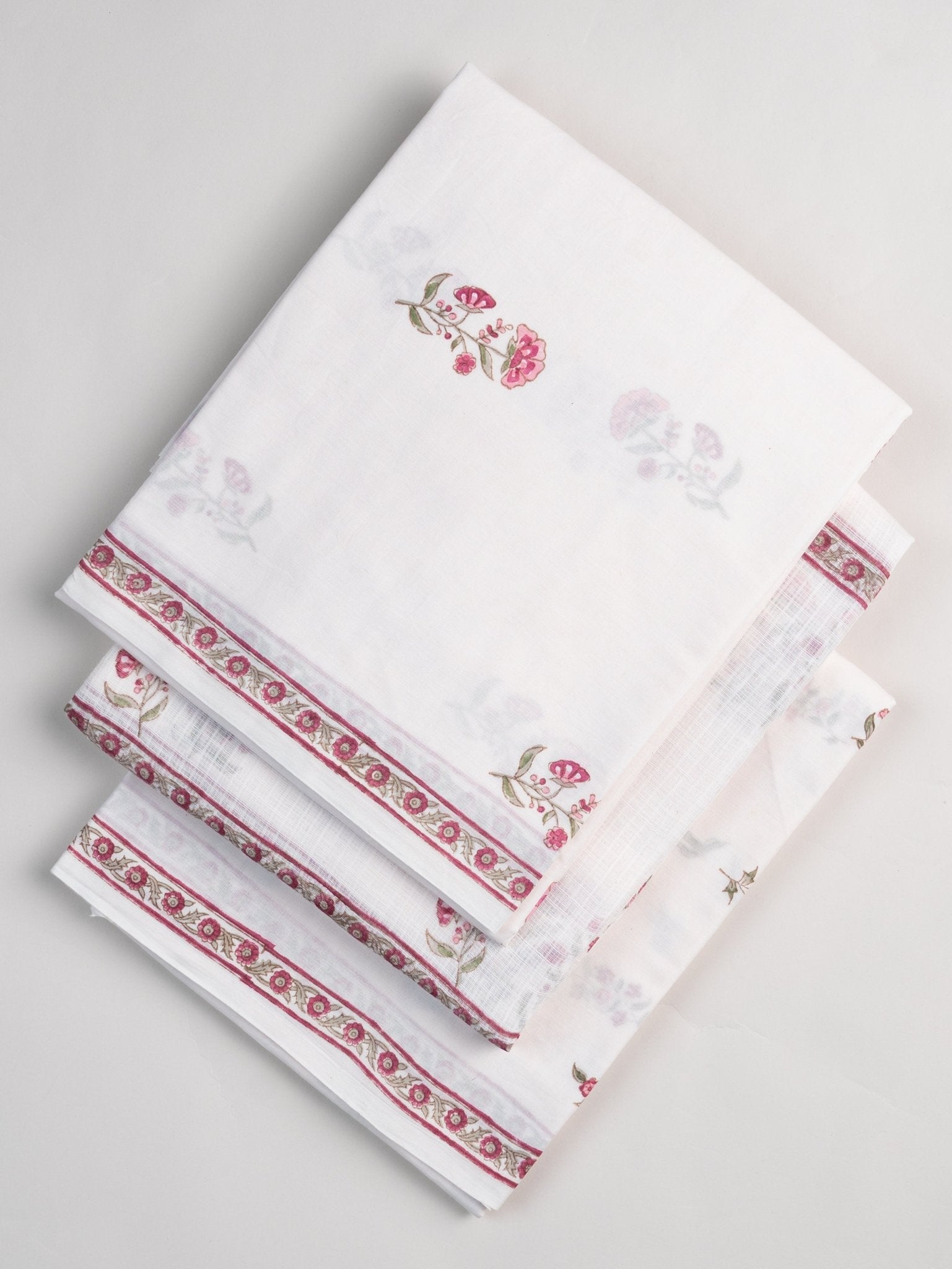 Harshitha Cotton Block Printed Unstitched Suit Set - 3 Piece - AINA