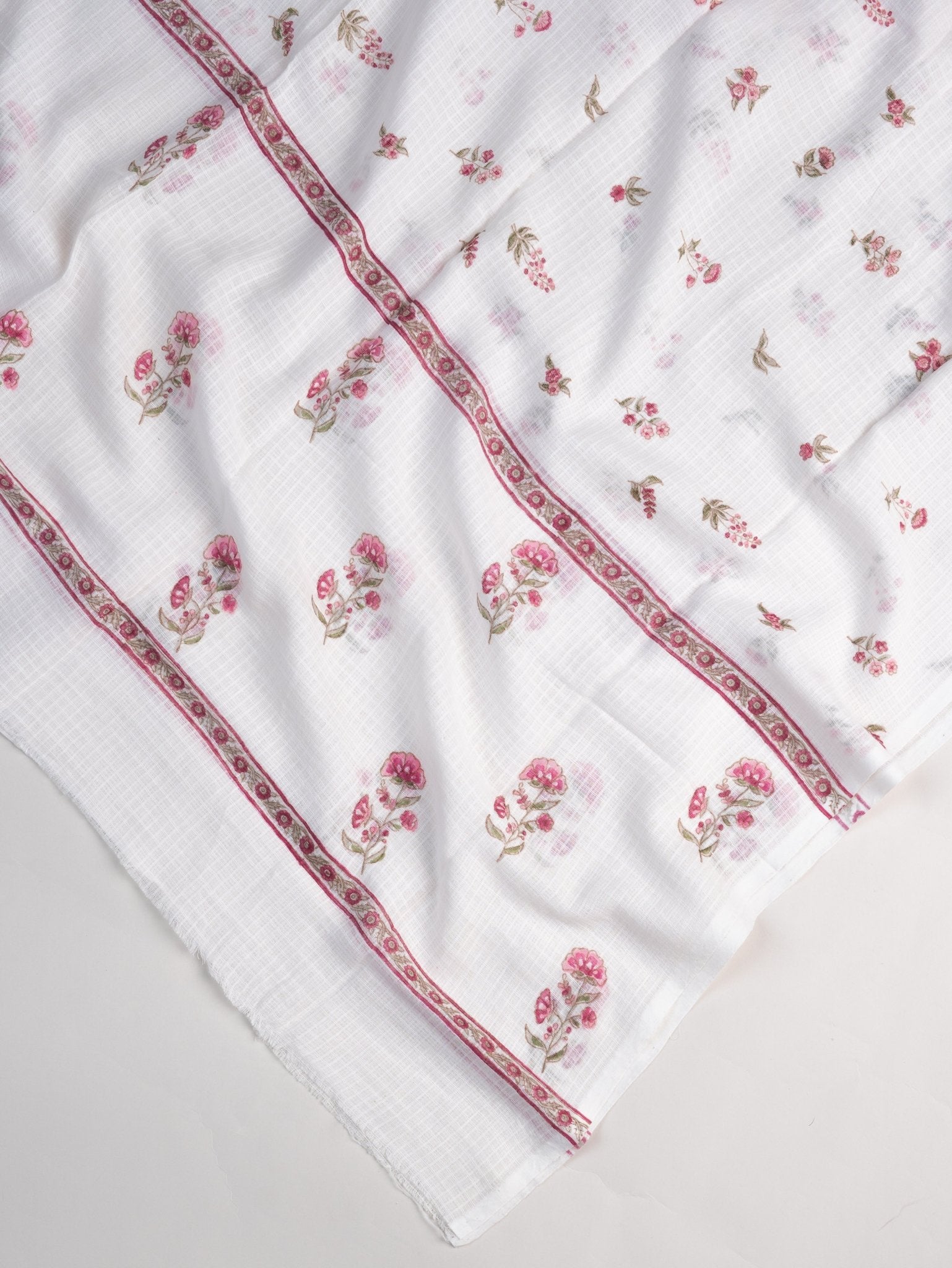 Harshitha Cotton Block Printed Unstitched Suit Set - 3 Piece - AINA