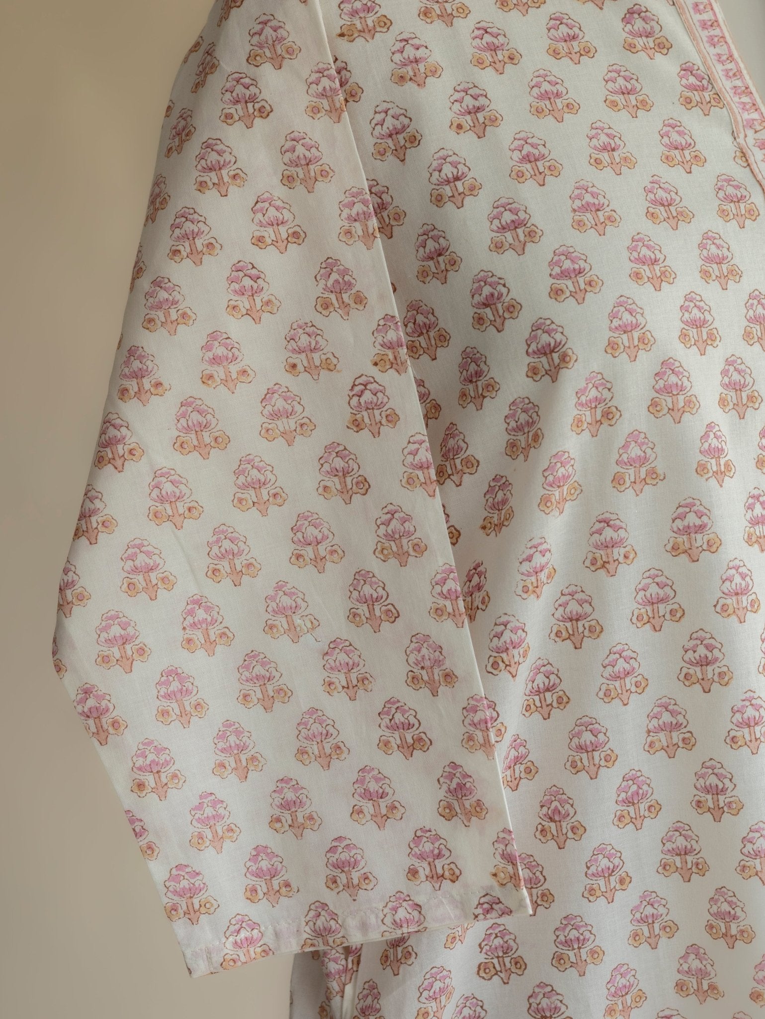 Harza Cotton Block Printed Straight Kurta - AINA