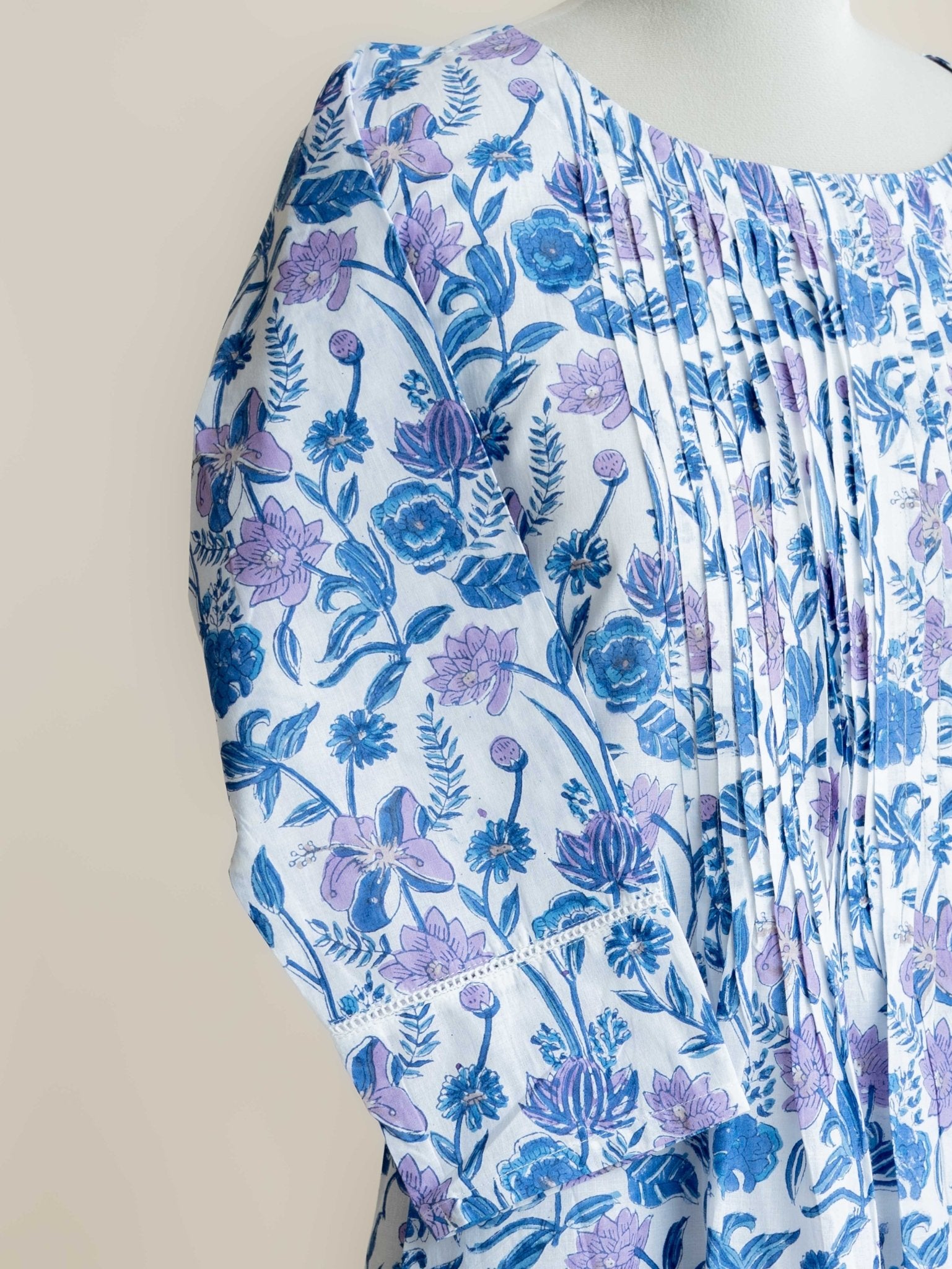 Haseena Cotton Block Printed A - Line Kurta - AINA