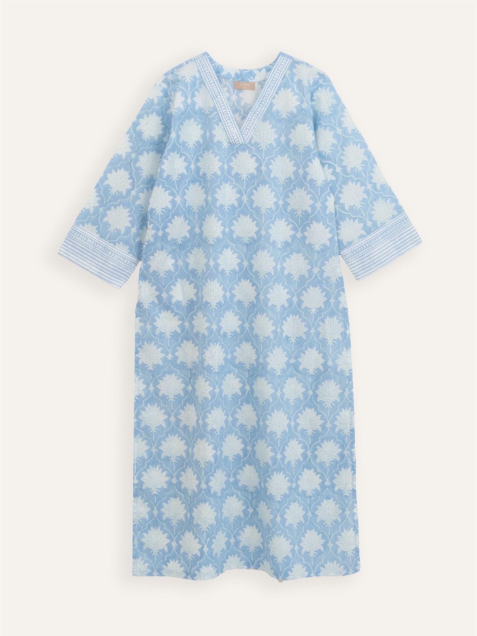 Hashna Cotton Block Printed Straight Kurta - AINA