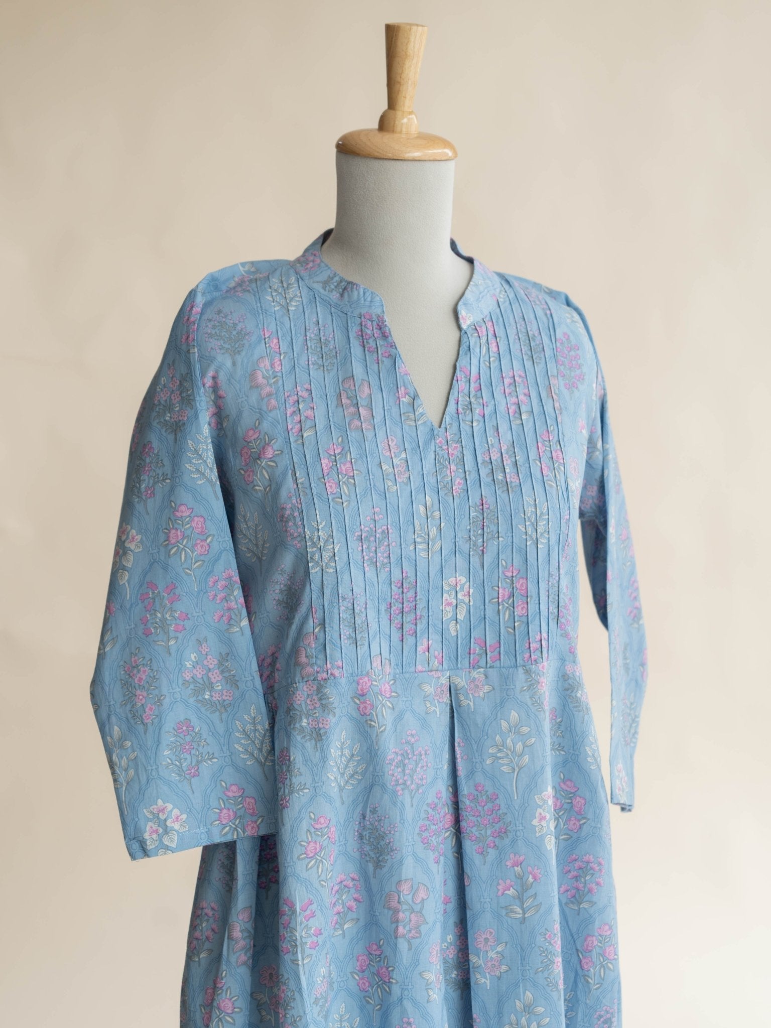 Heba Cotton Printed A - Line Kurta - AINA