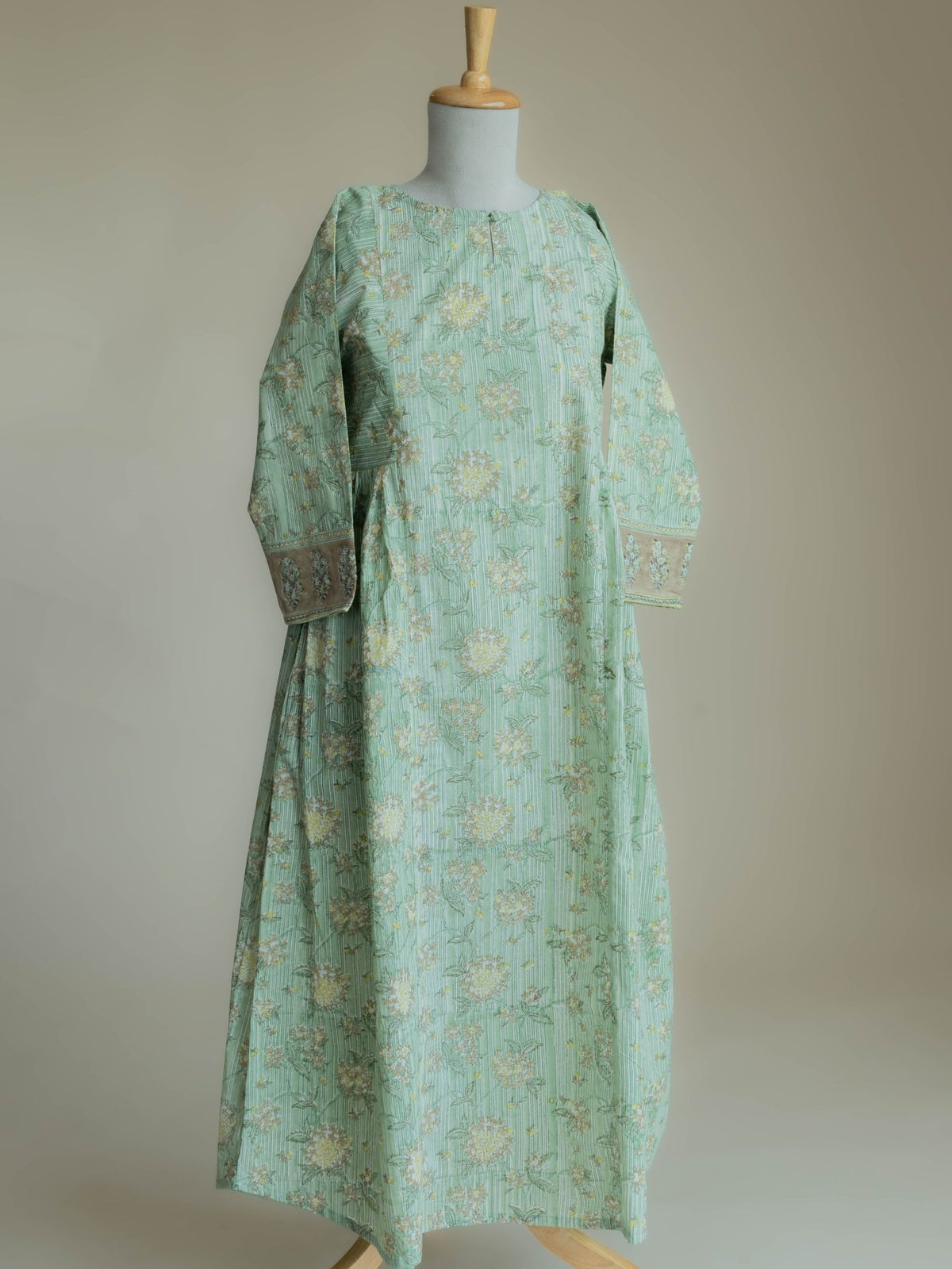 Heera Cotton Block Printed A Line Kurta - AINA