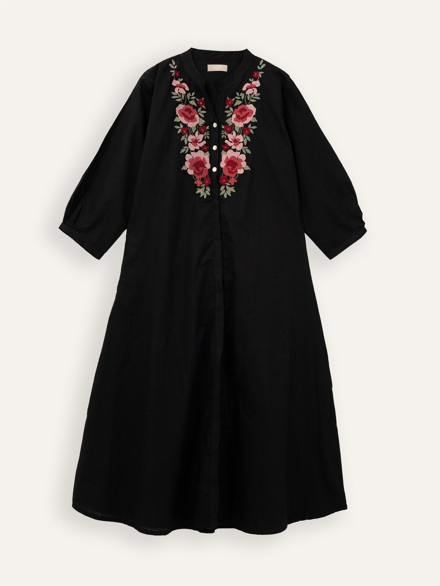Helma Cotton Embroidered A - Line Kurta - AINA
