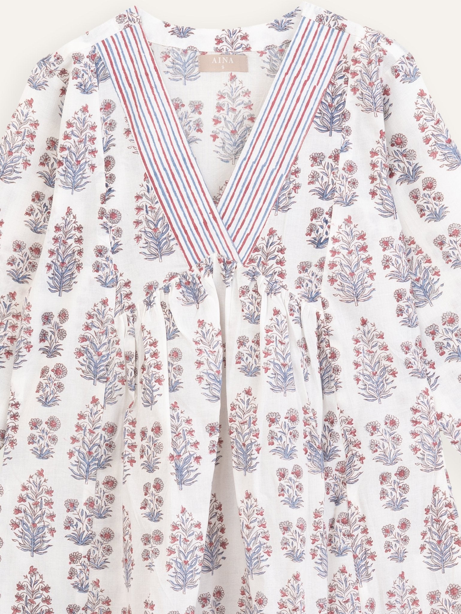 Henna Cotton Block Printed A - Line Kurta - AINA