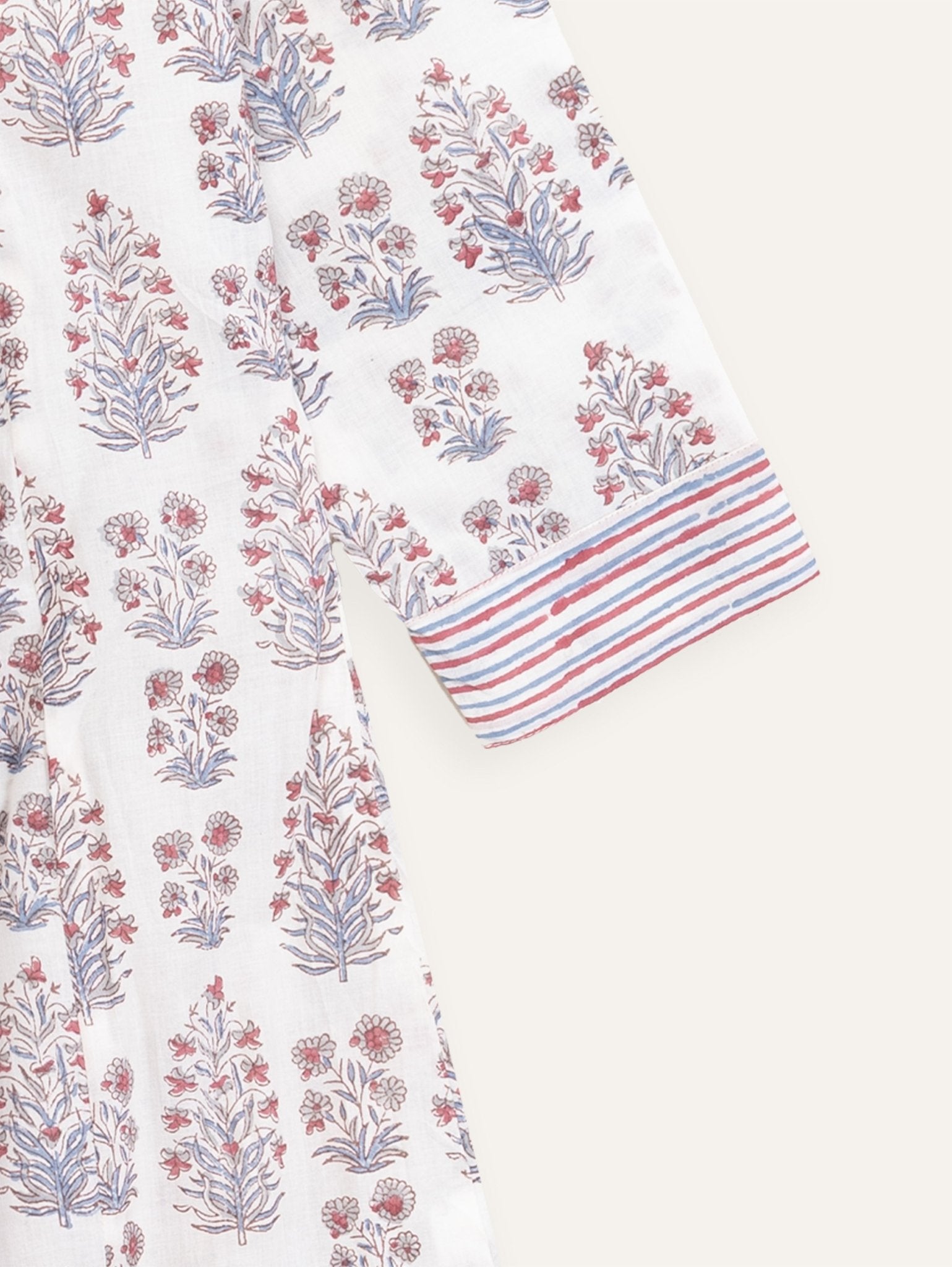 Henna Cotton Block Printed A - Line Kurta - AINA