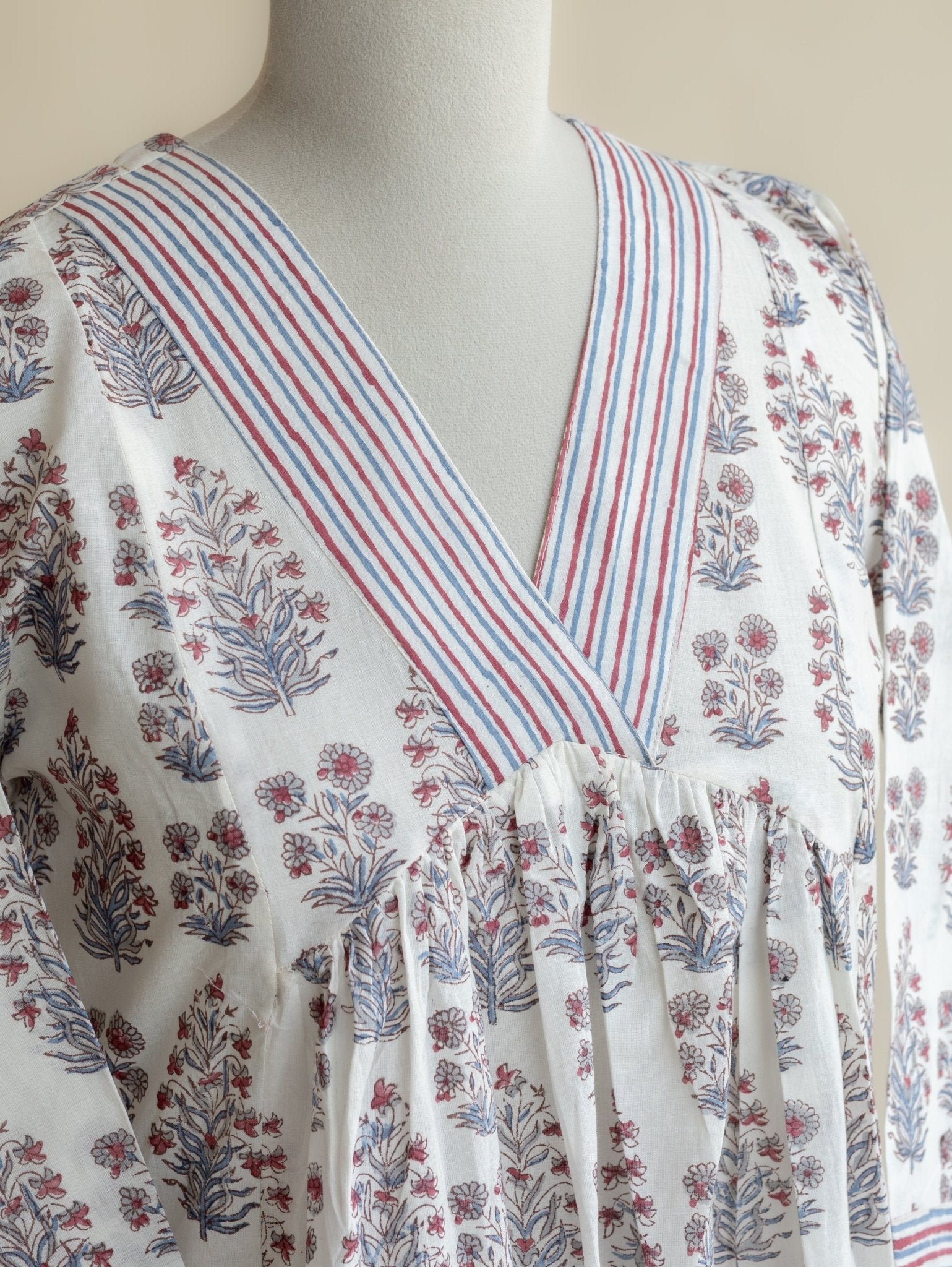 Henna Cotton Block Printed A - Line Kurta - AINA