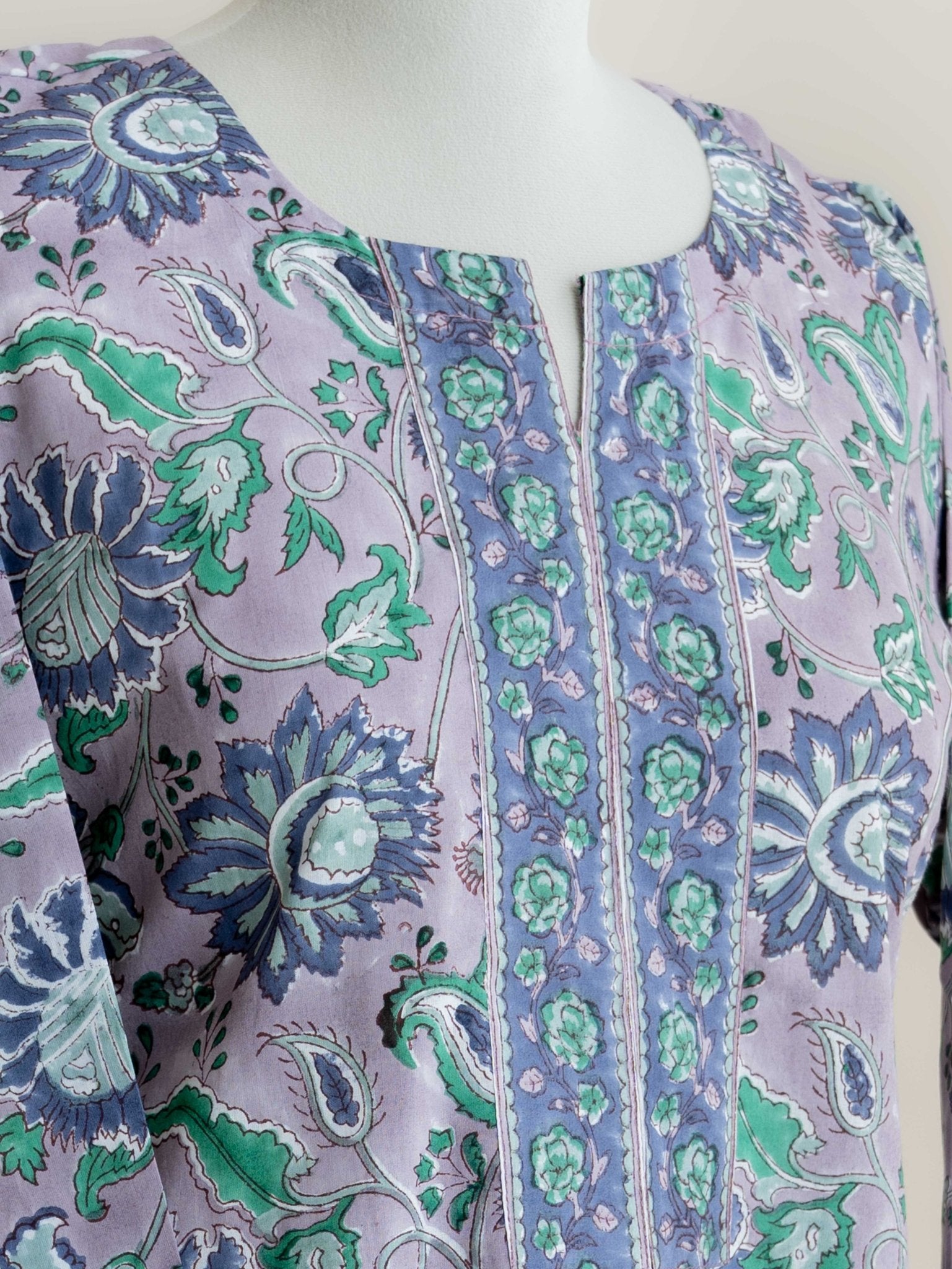Hetal Cotton Block Printed Straight Kurta - AINA