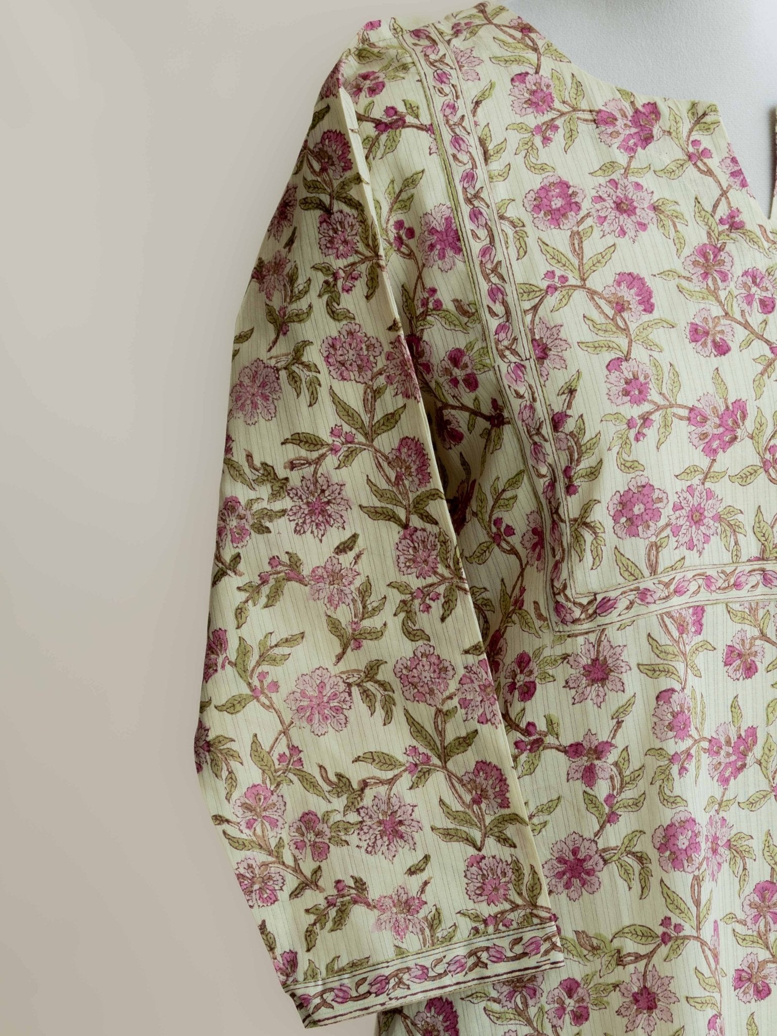 Hetali Cotton Block Printed Straight Kurta - AINA