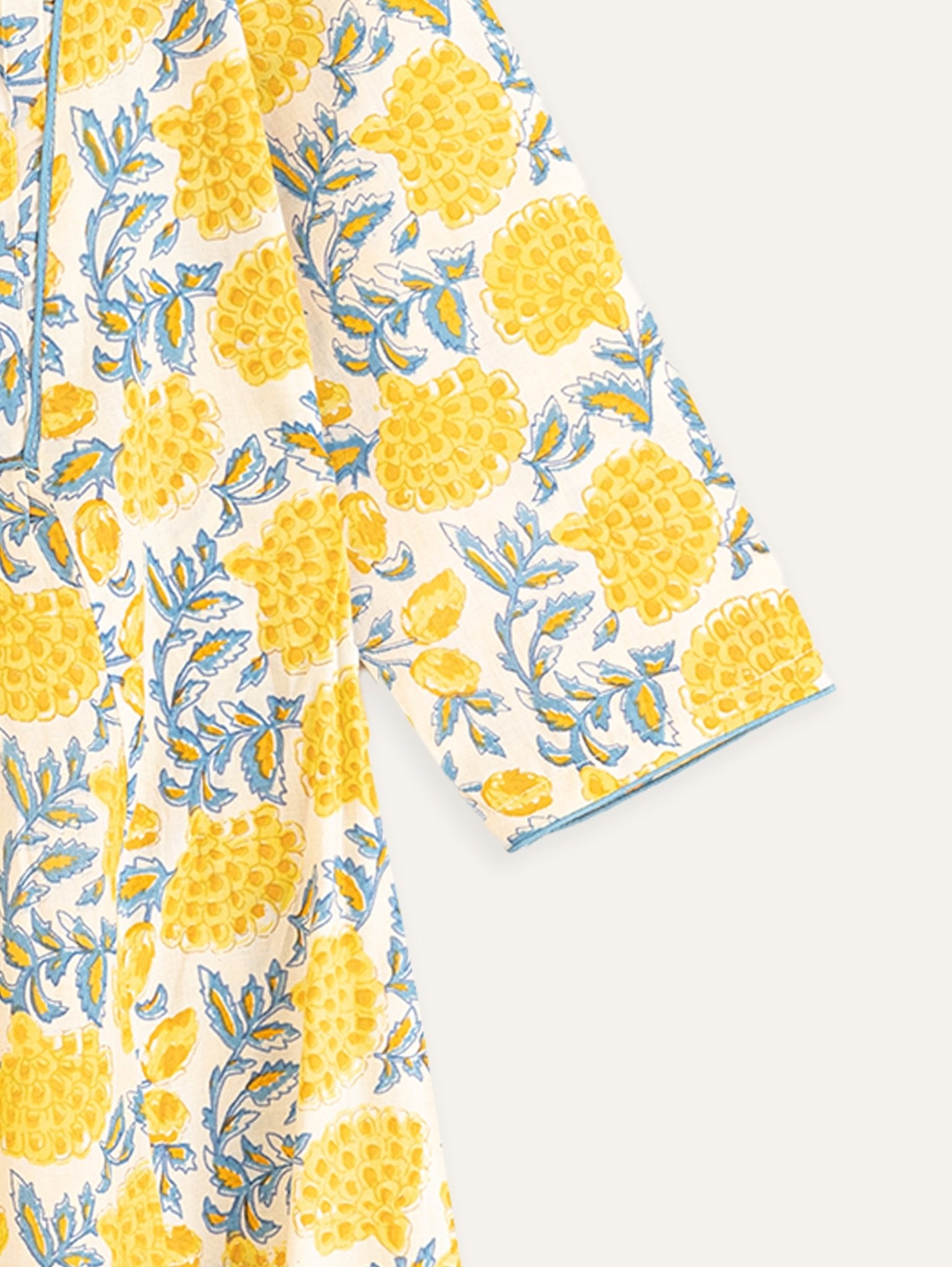 Hidha Cotton Block Printed A - Line Kurta - AINA