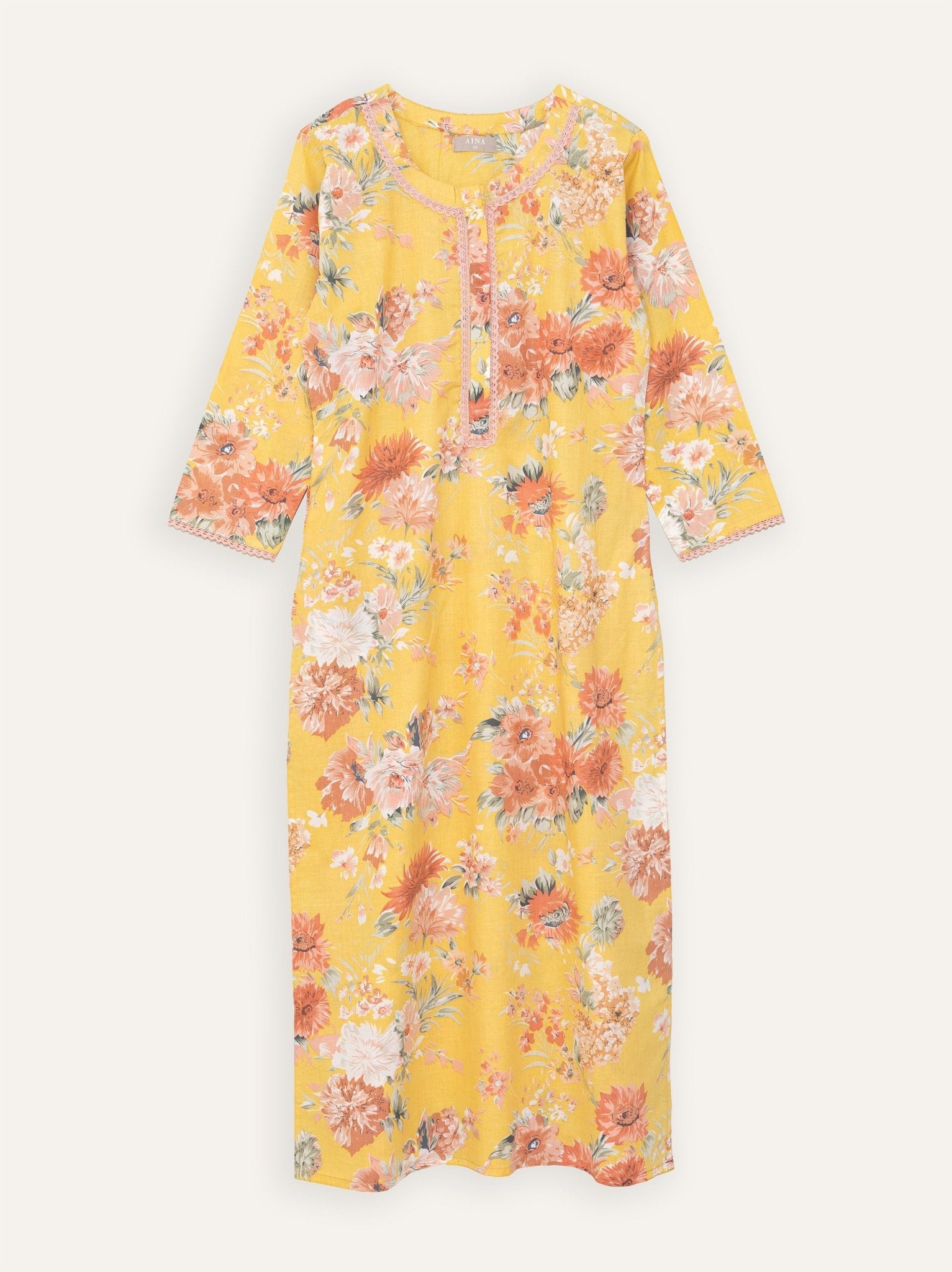 Hina Cotton Printed Straight Kurta - AINA