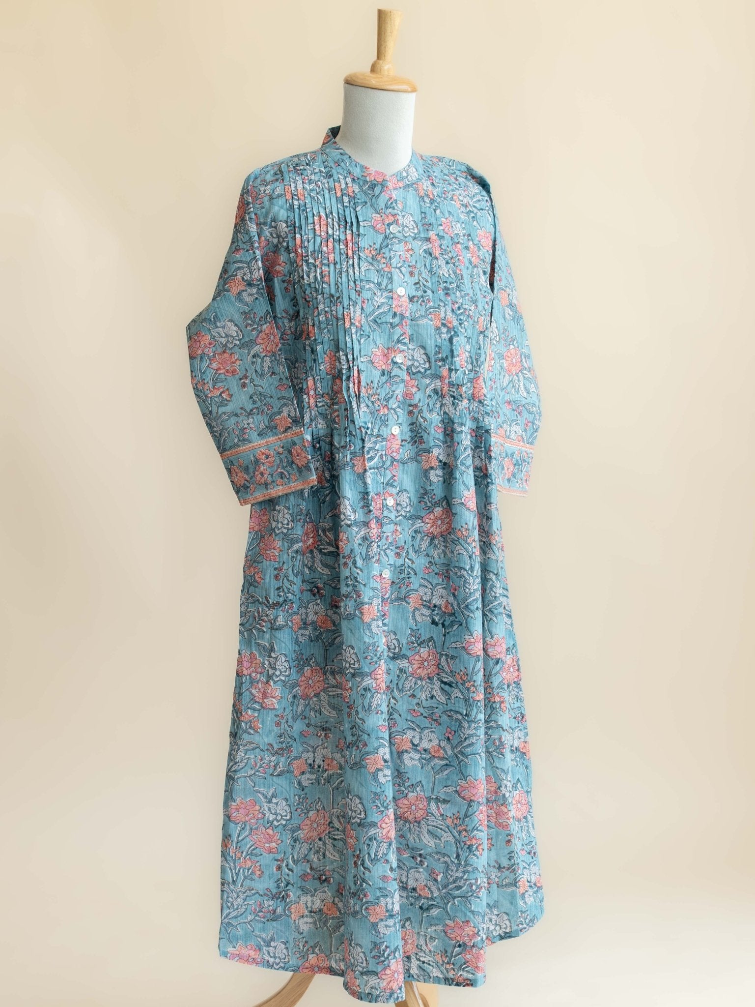 Hiya Cotton Block Printed A - Line Kurta - AINA