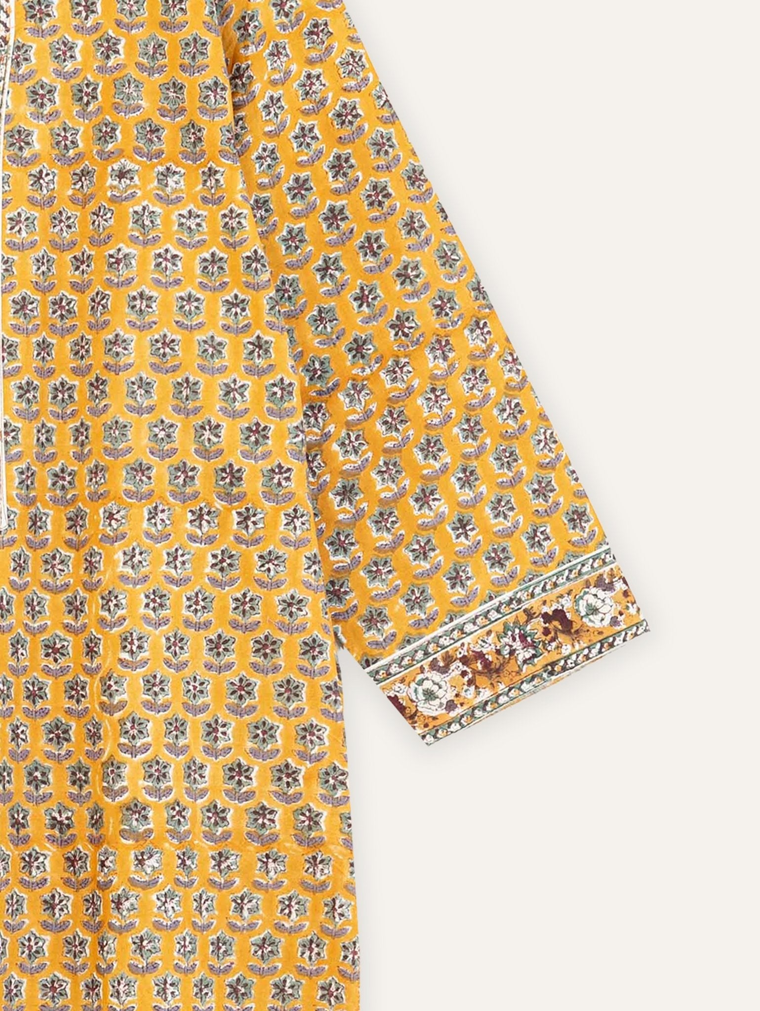 Hiya Cotton Block Printed Straight Kurta - AINA