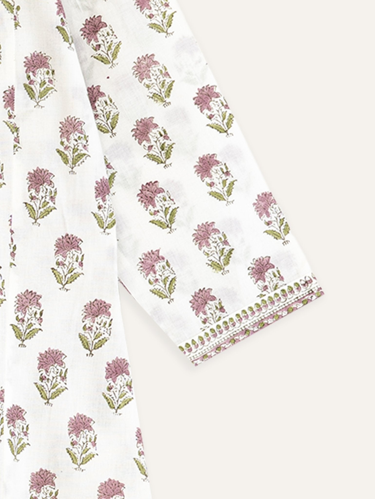 Hridhya Cotton Block Printed A - Line Kurta - AINA