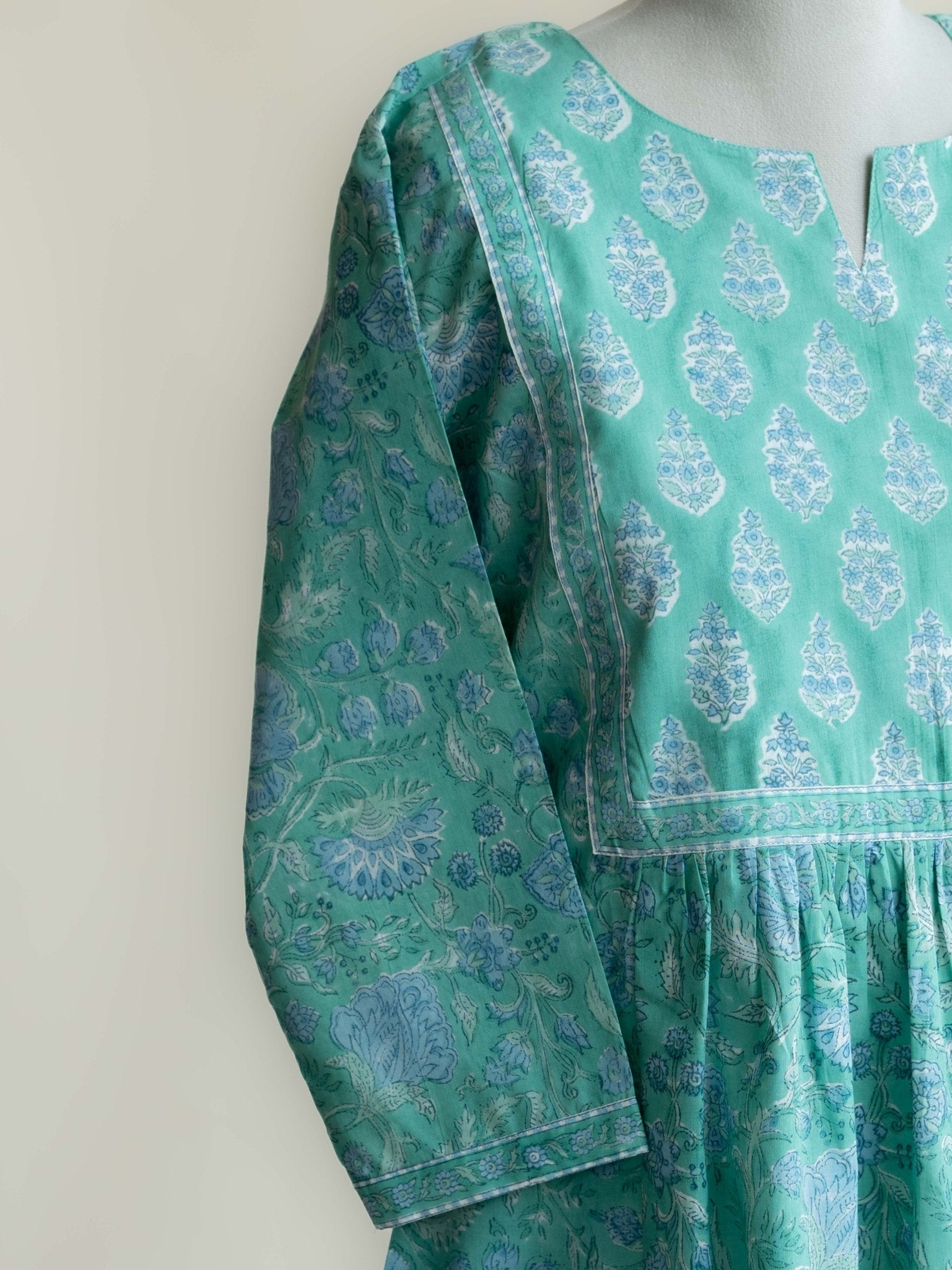 Hridhya Cotton Block Printed A - Line Suit Set - AINA