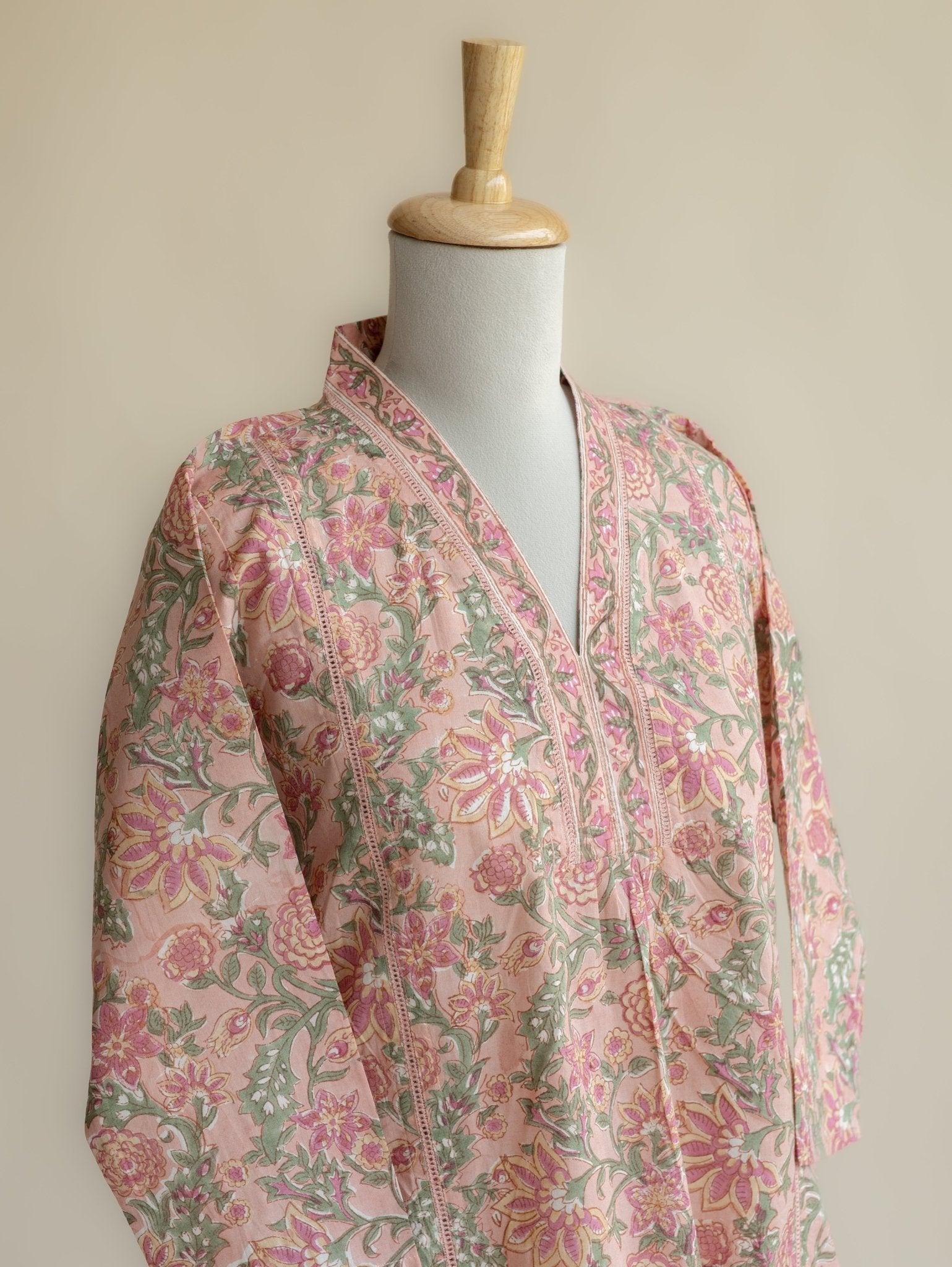 Humera Cotton Block Printed A - Line Kurta - AINA