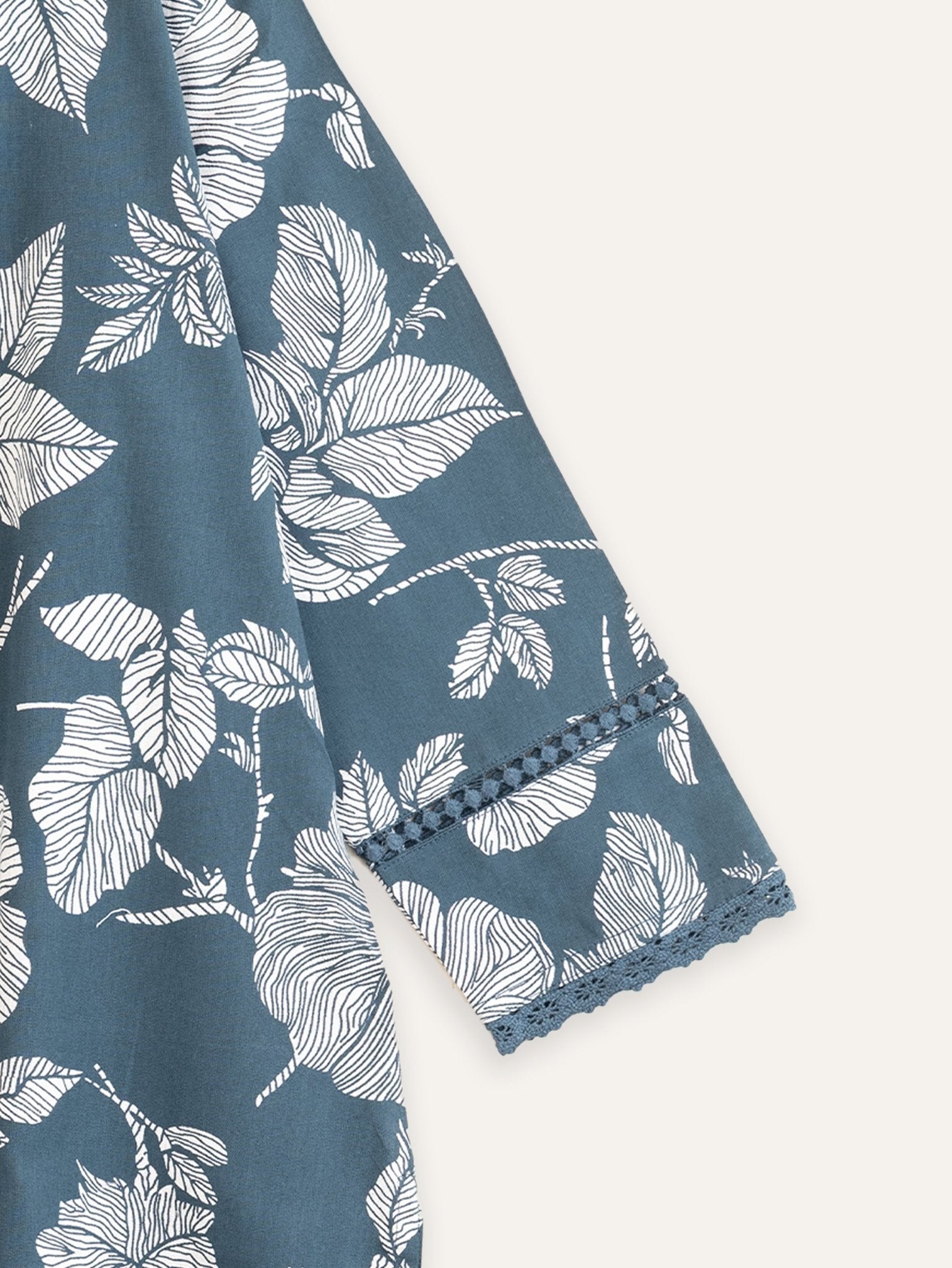 Iha Cotton Flax Printed Straight Kurta - AINA