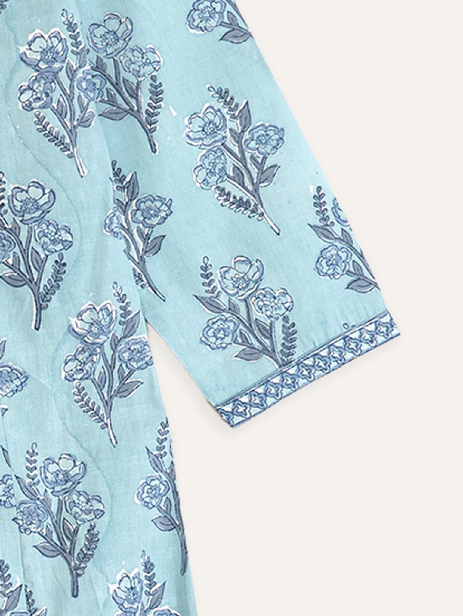 Ihita Cotton Block Printed A - Line Kurta - AINA