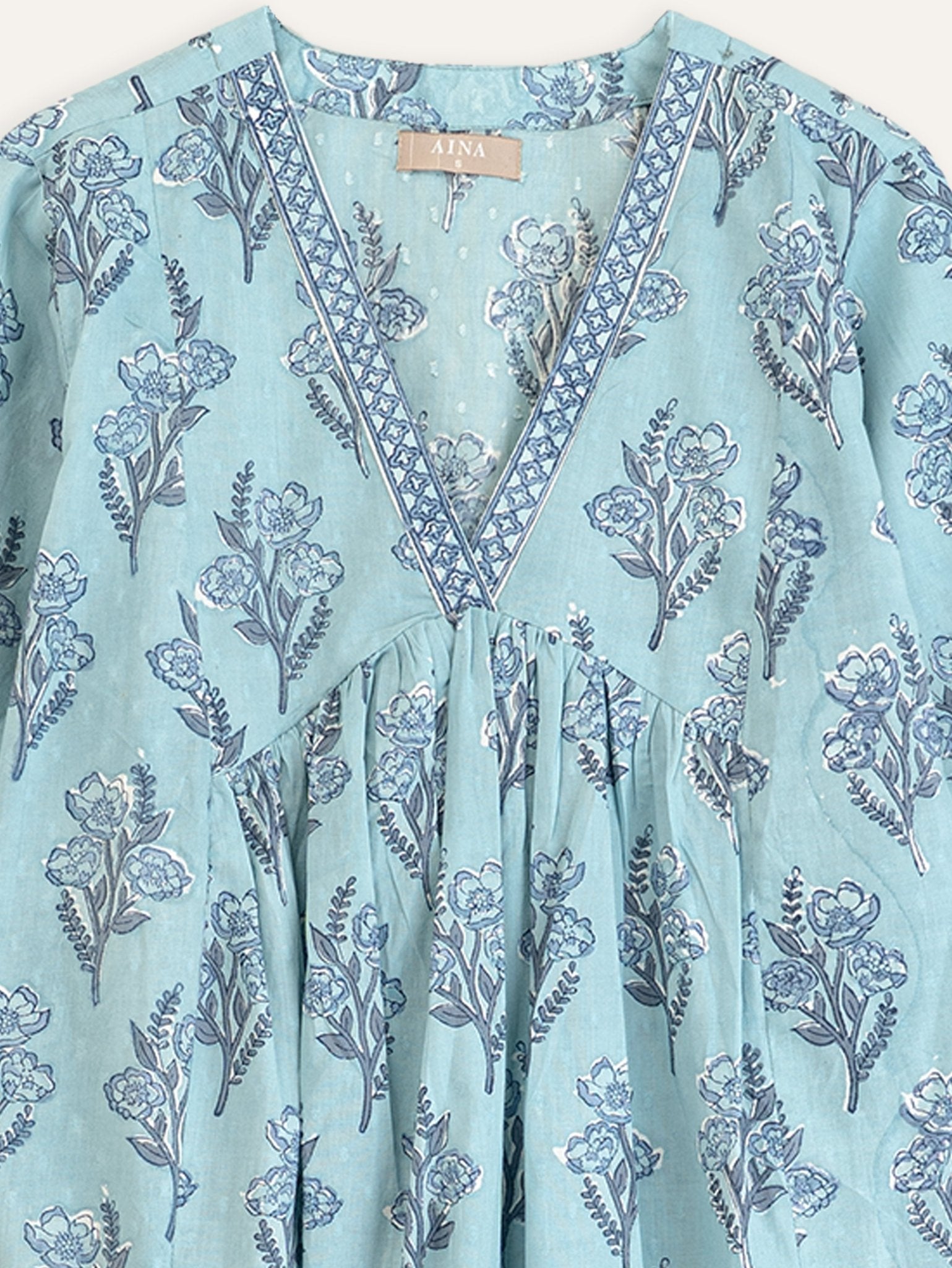 Ihita Cotton Block Printed A - Line Kurta - AINA