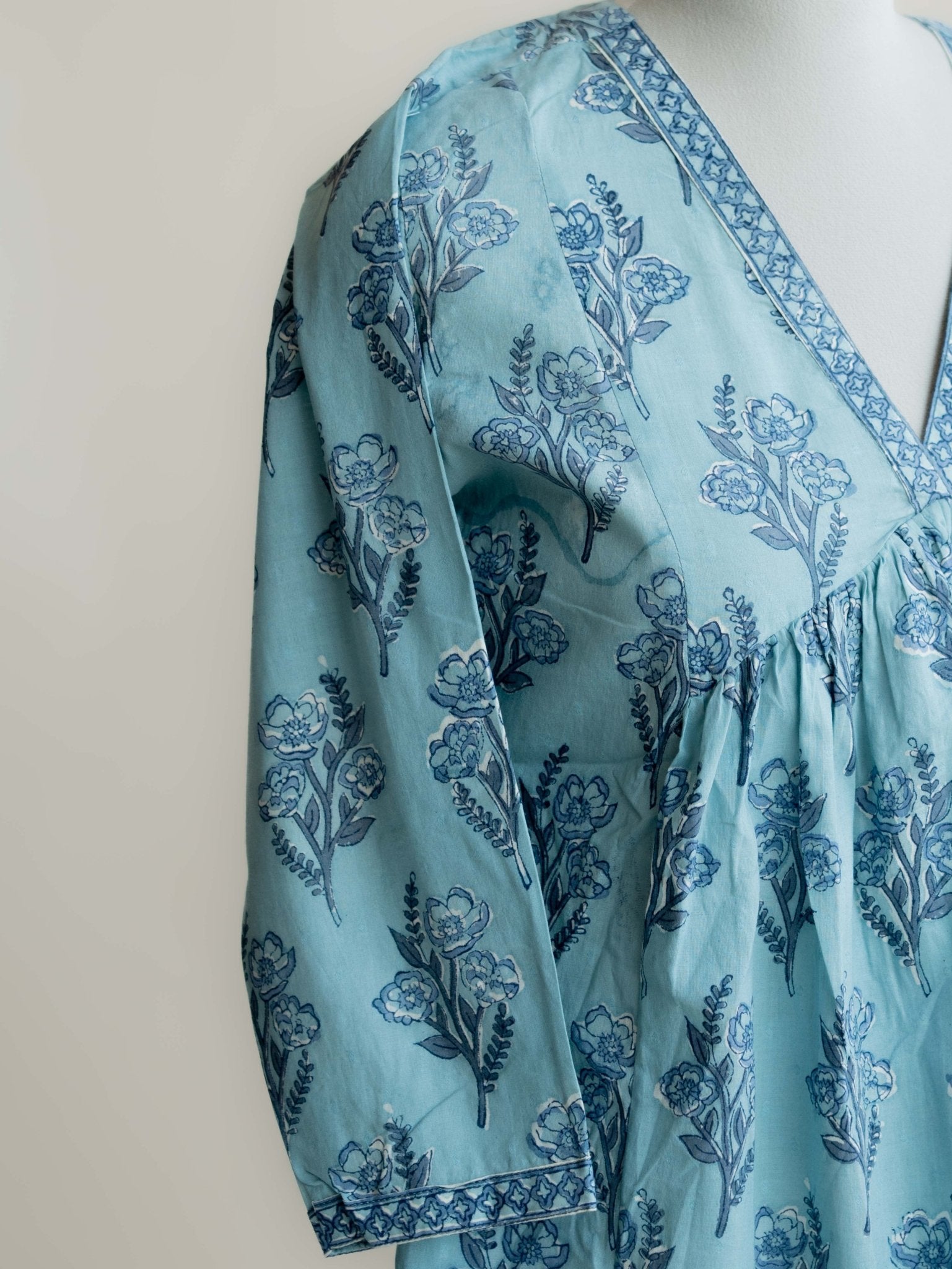Ihita Cotton Block Printed A - Line Kurta - AINA