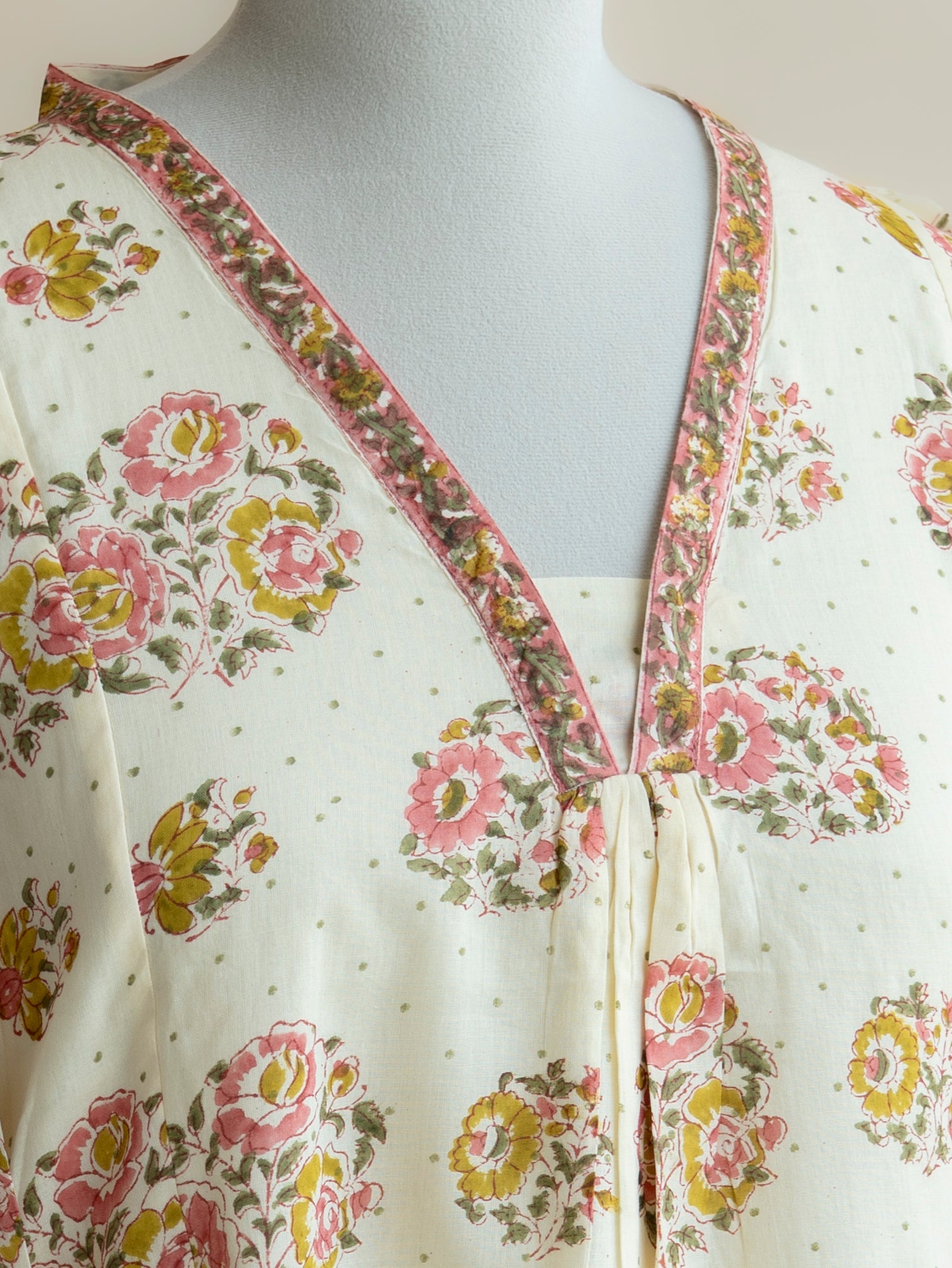 Inaya Cotton Block Printed A - Line Kurta - AINA
