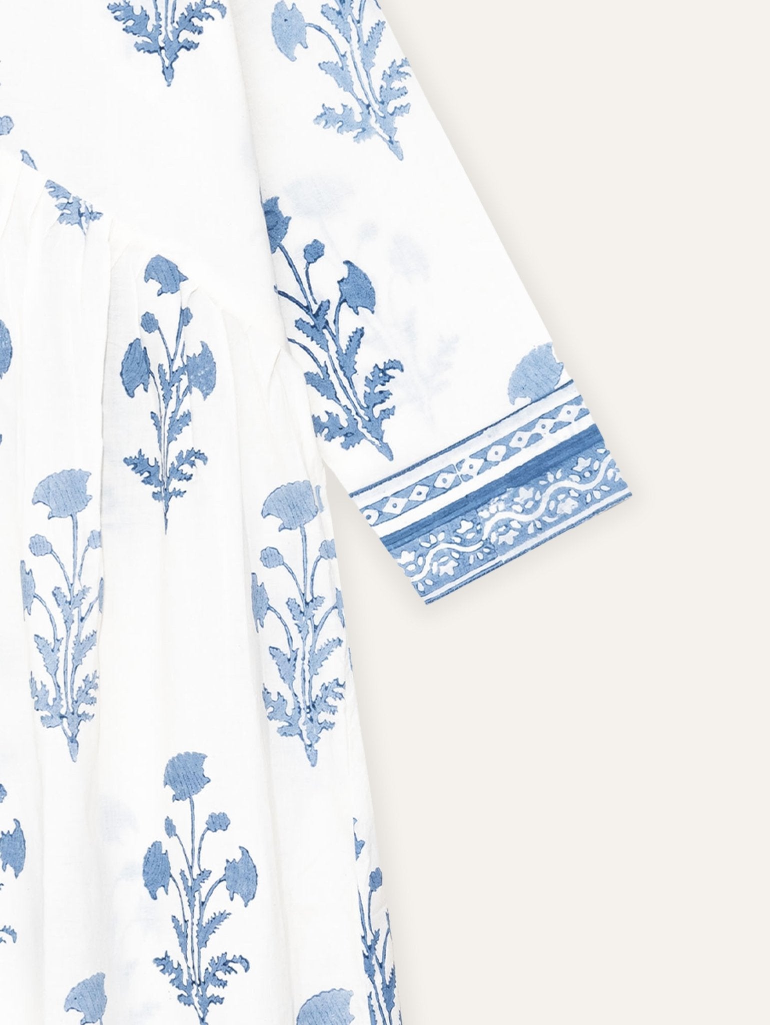 Indhu Cotton Block Printed A - Line Kurta - AINA