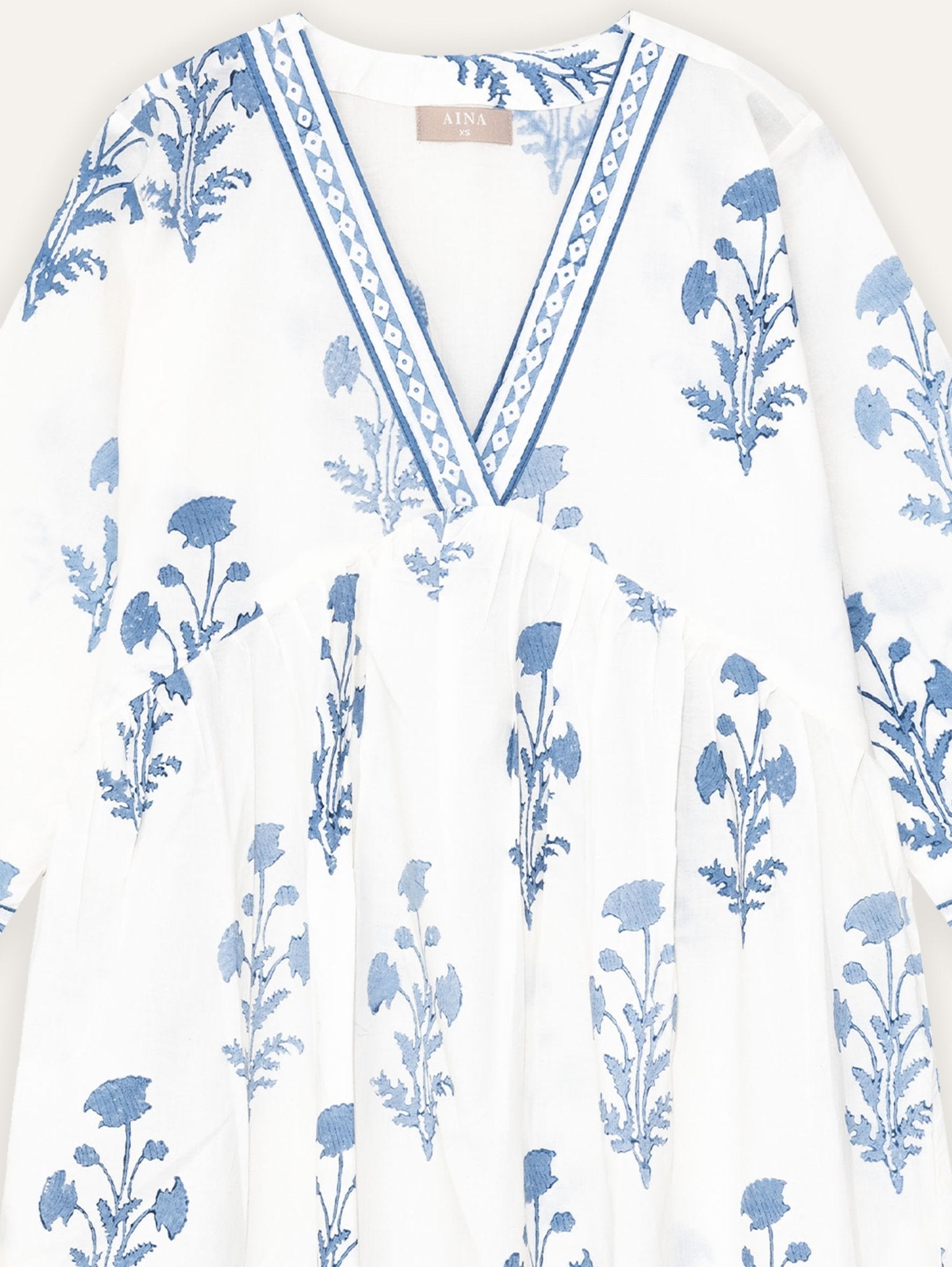 Indhu Cotton Block Printed A - Line Kurta - AINA