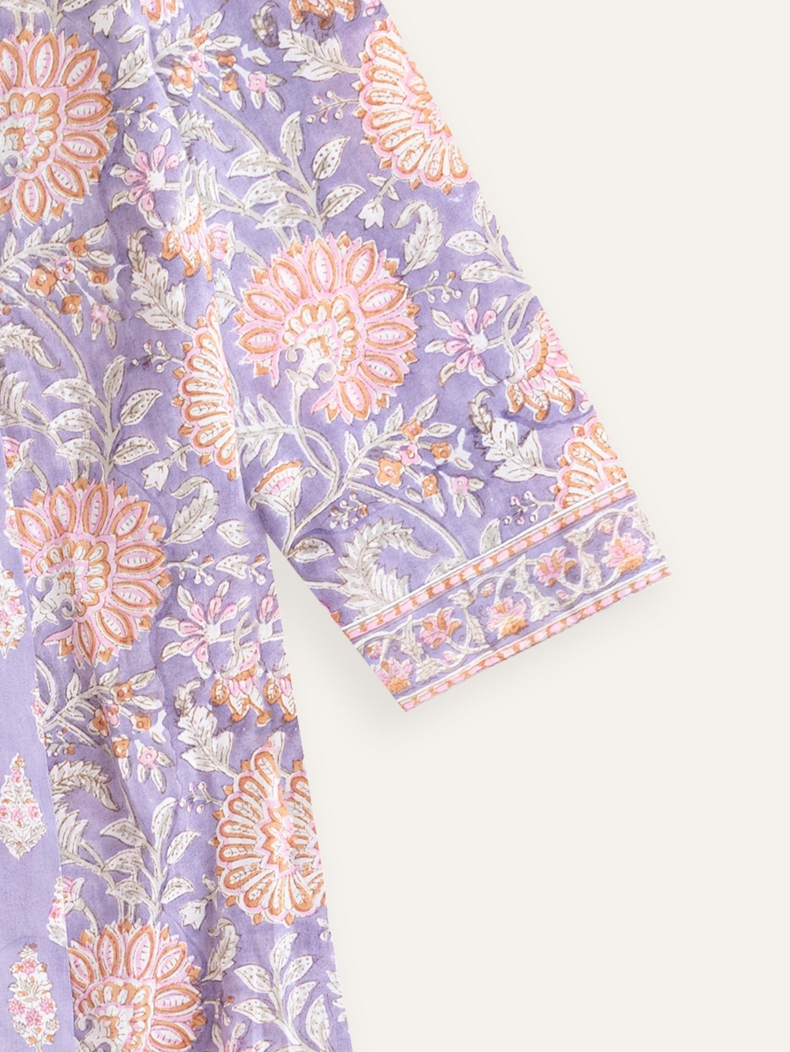 Insiya Cotton Block Printed A - Line Kurta - AINA