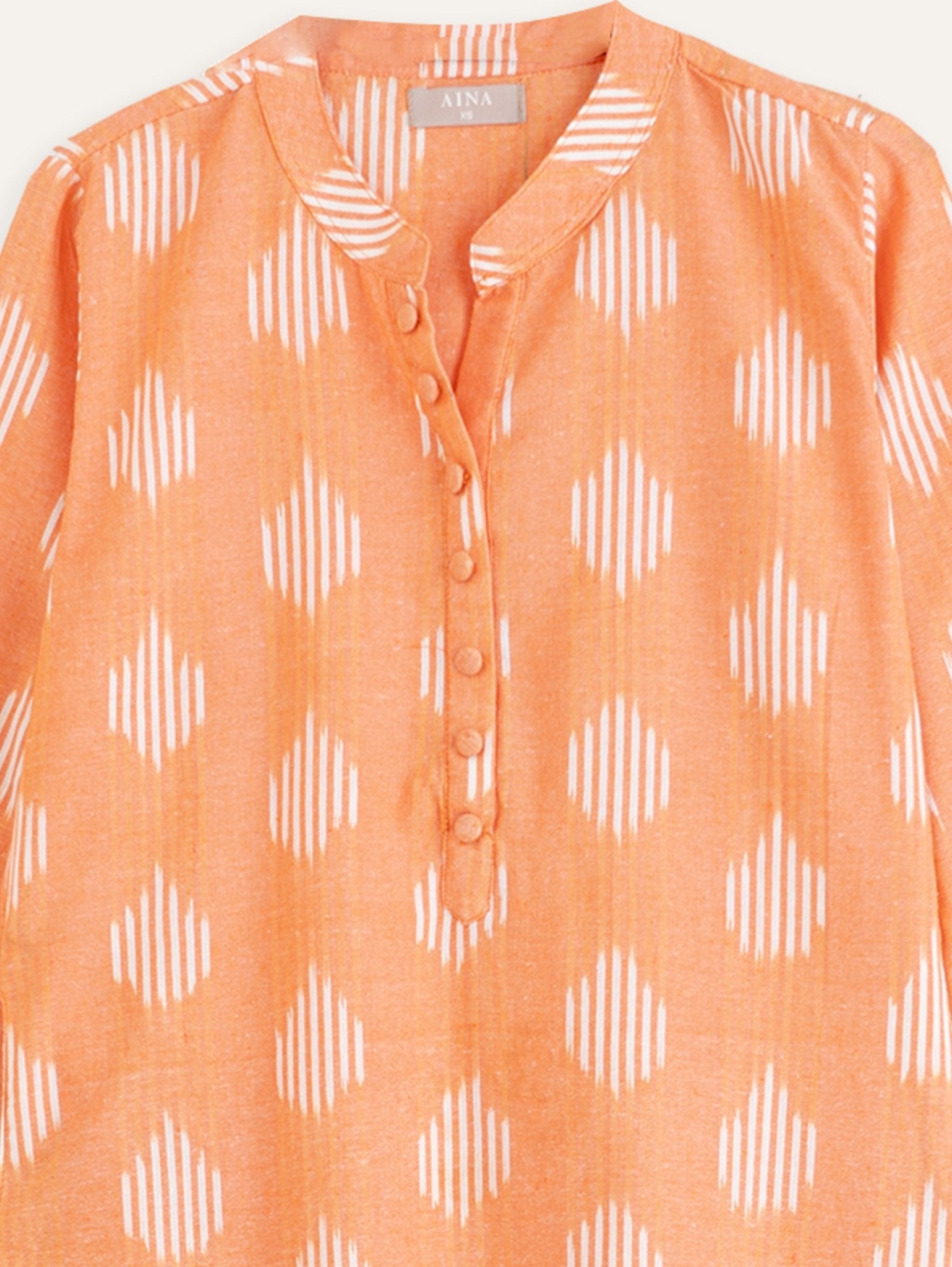 Iqra Cotton Ikkat Straight Kurta - AINA