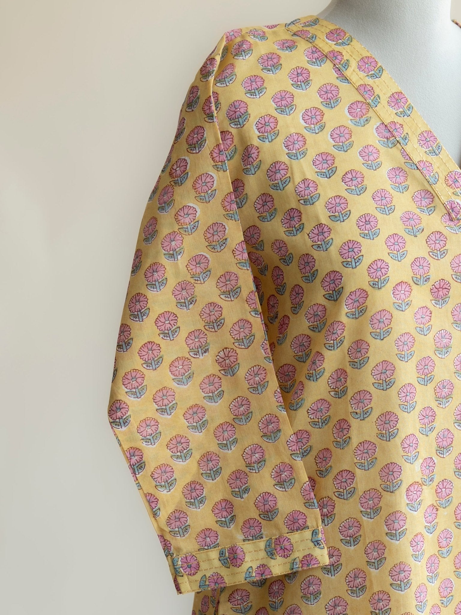 Iriene Cotton Block Printed A - Line Kurta - AINA