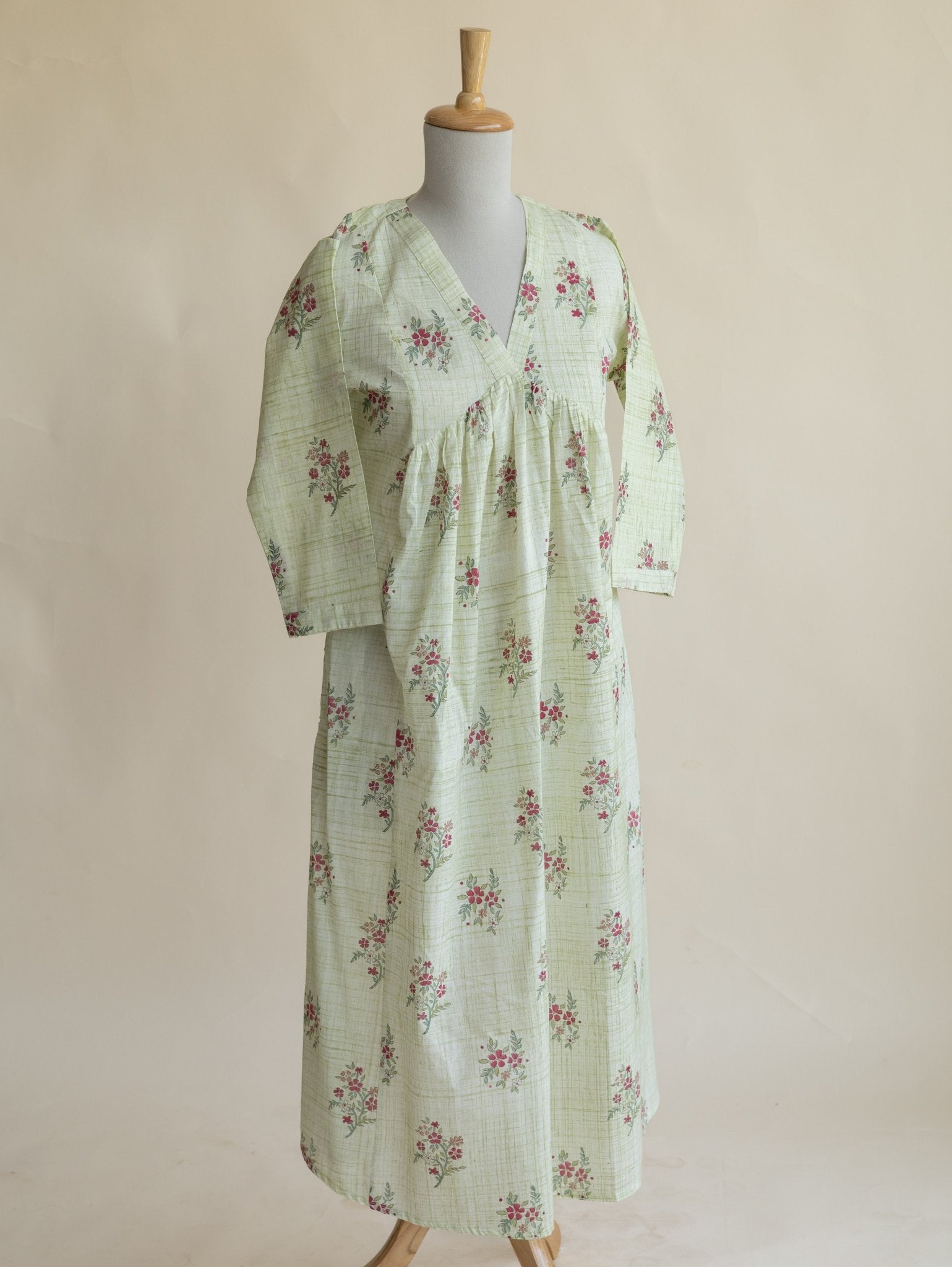 Ishaani Cotton Block Printed A - Line Kurta - AINA