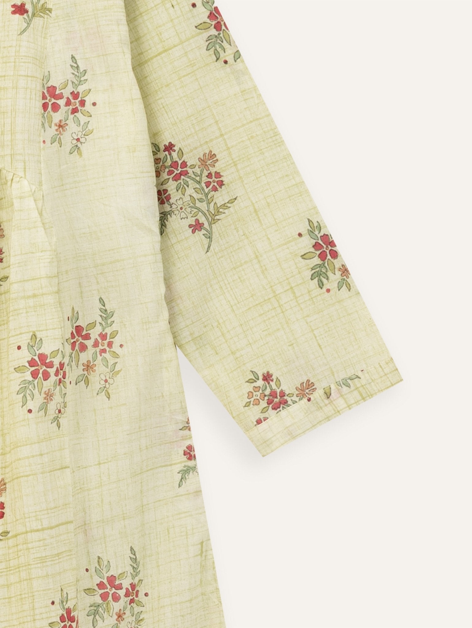 Ishaani Cotton Block Printed A - Line Kurta - AINA