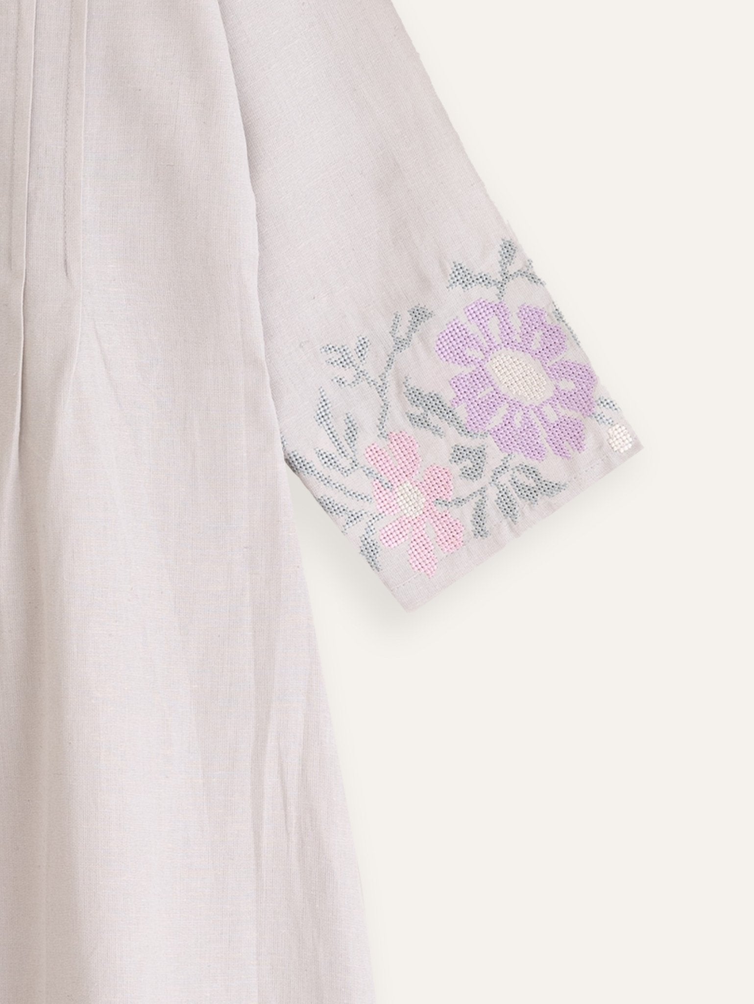 Ishita Cotton Embroidered A - Line Kurta - AINA