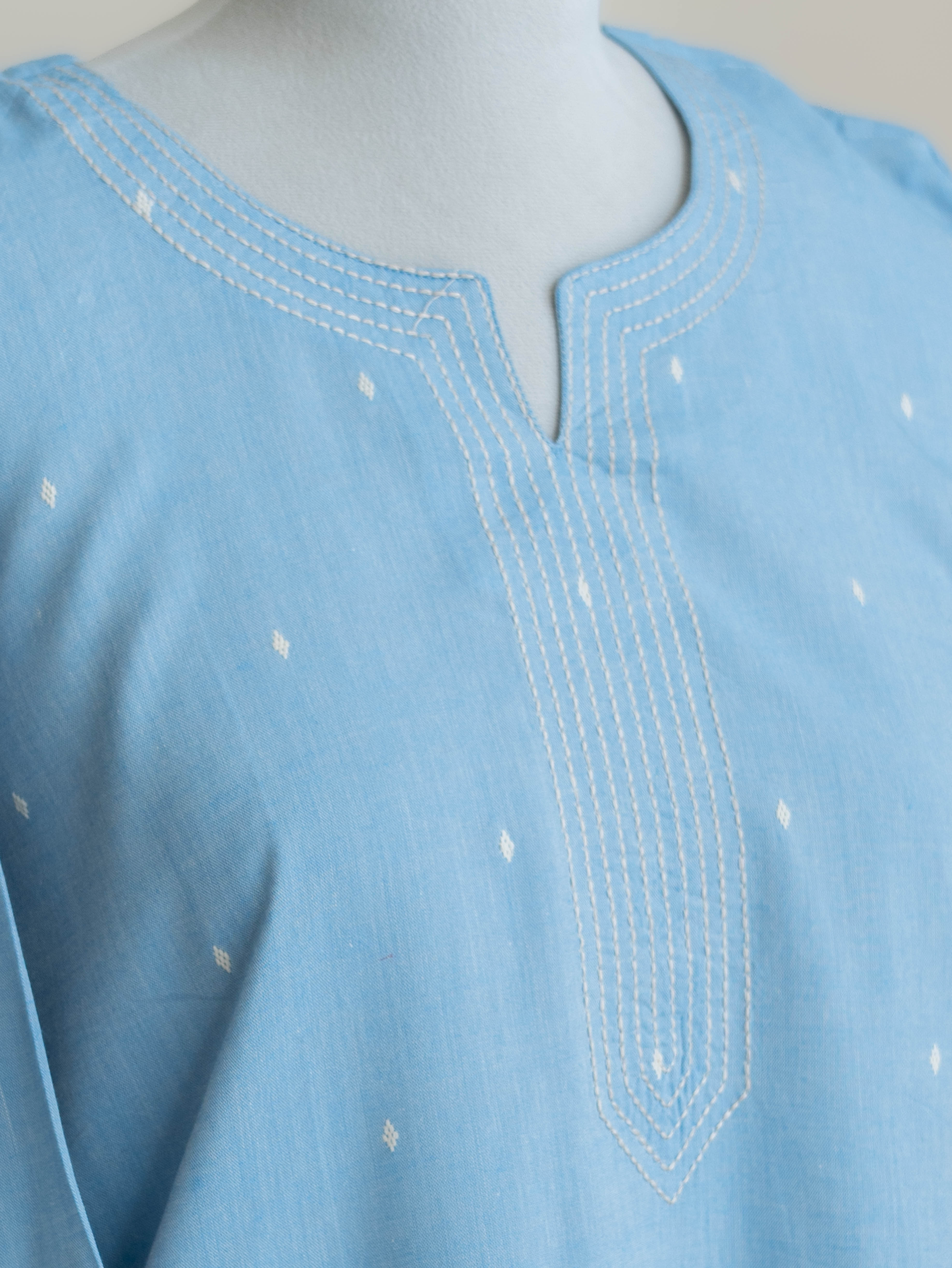 Tania Cotton Handloom Embroidered Straight Kurta