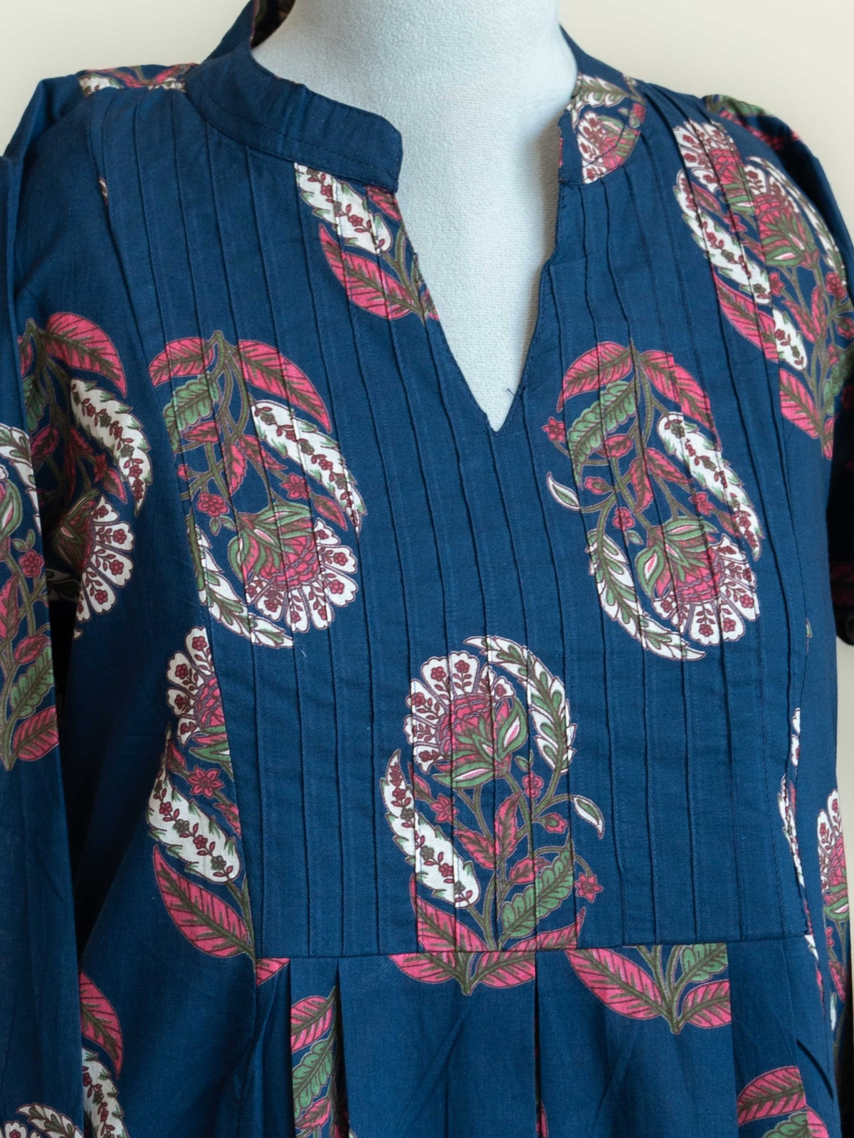 Ivara Cotton Block Printed A-Line Kurta - AINA