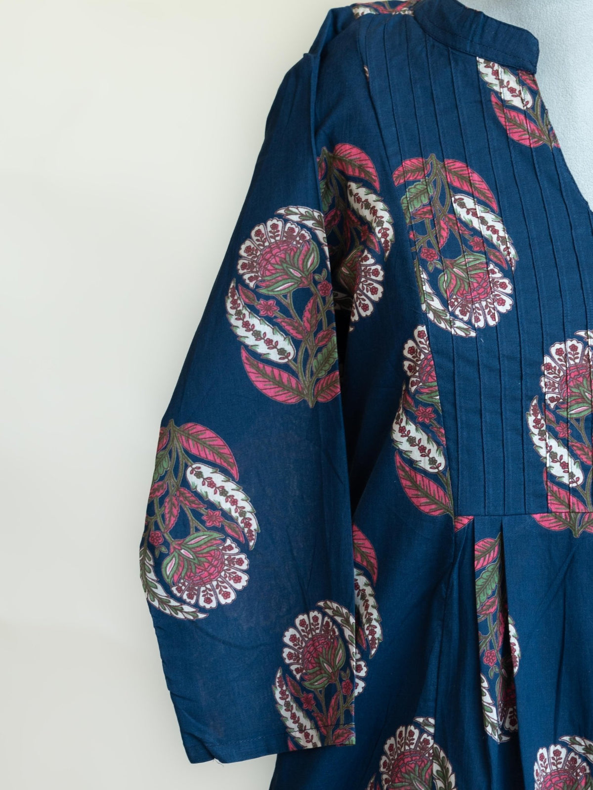 Ivara Cotton Block Printed A-Line Kurta - AINA