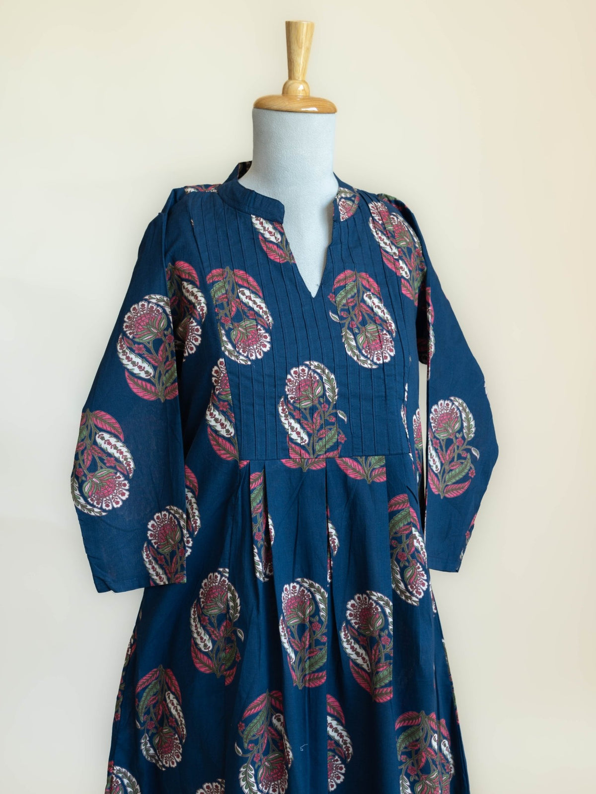 Ivara Cotton Block Printed A-Line Kurta - AINA