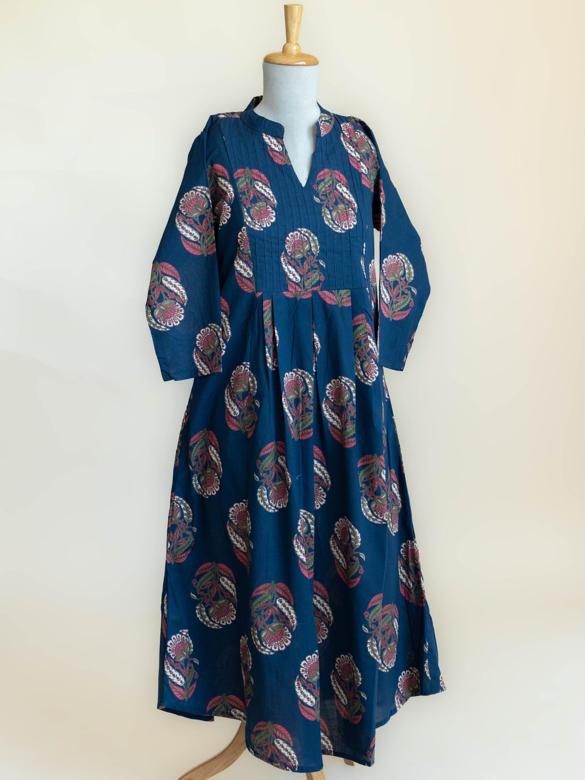 Ivara Cotton Block Printed A-Line Kurta - AINA