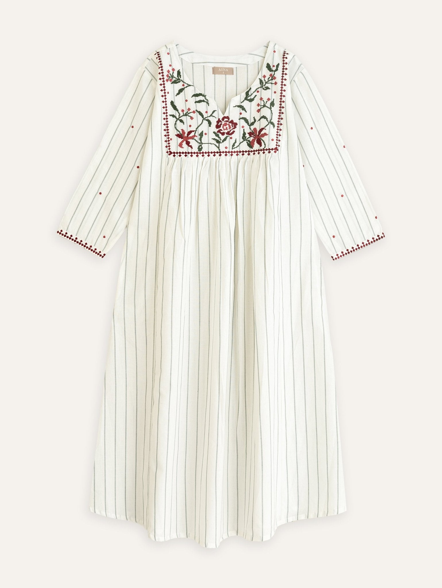 Iyarah Cotton Handloom Embroidered A - Line Kurta - AINA