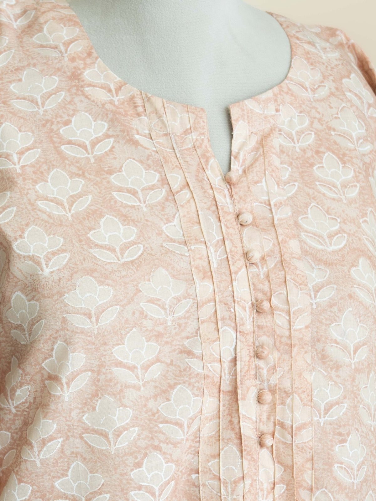 Jalna Cotton Block Printed Straight Kurta - AINA