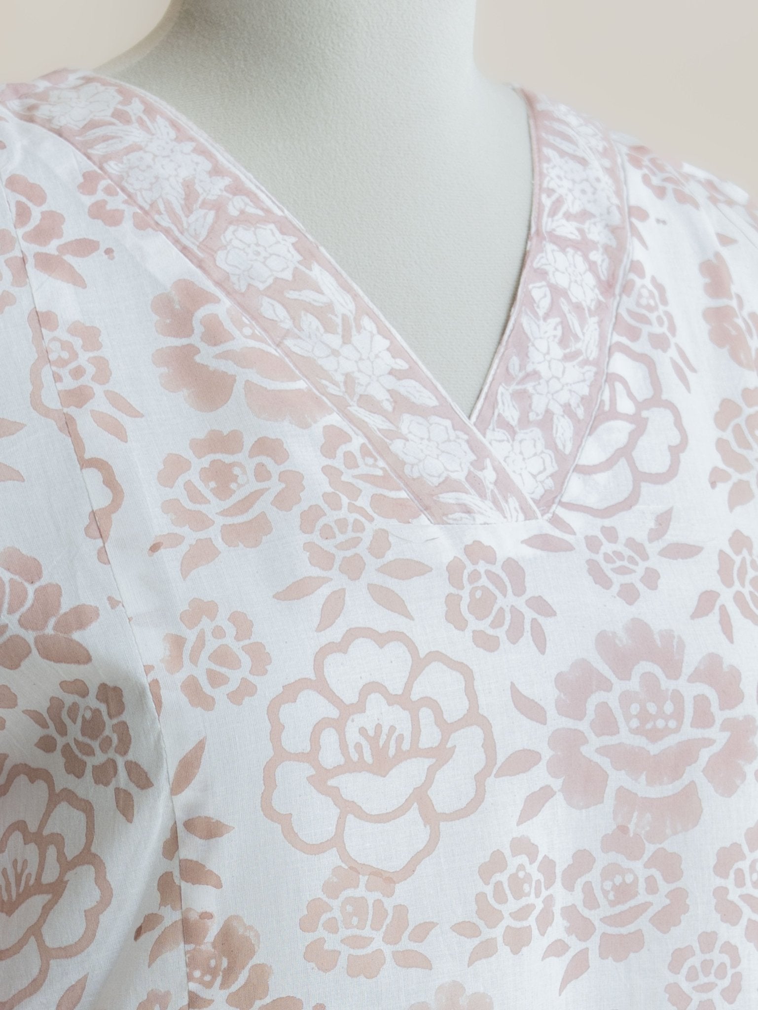 Janani Cotton Block Printed A - Line Kurta - AINA
