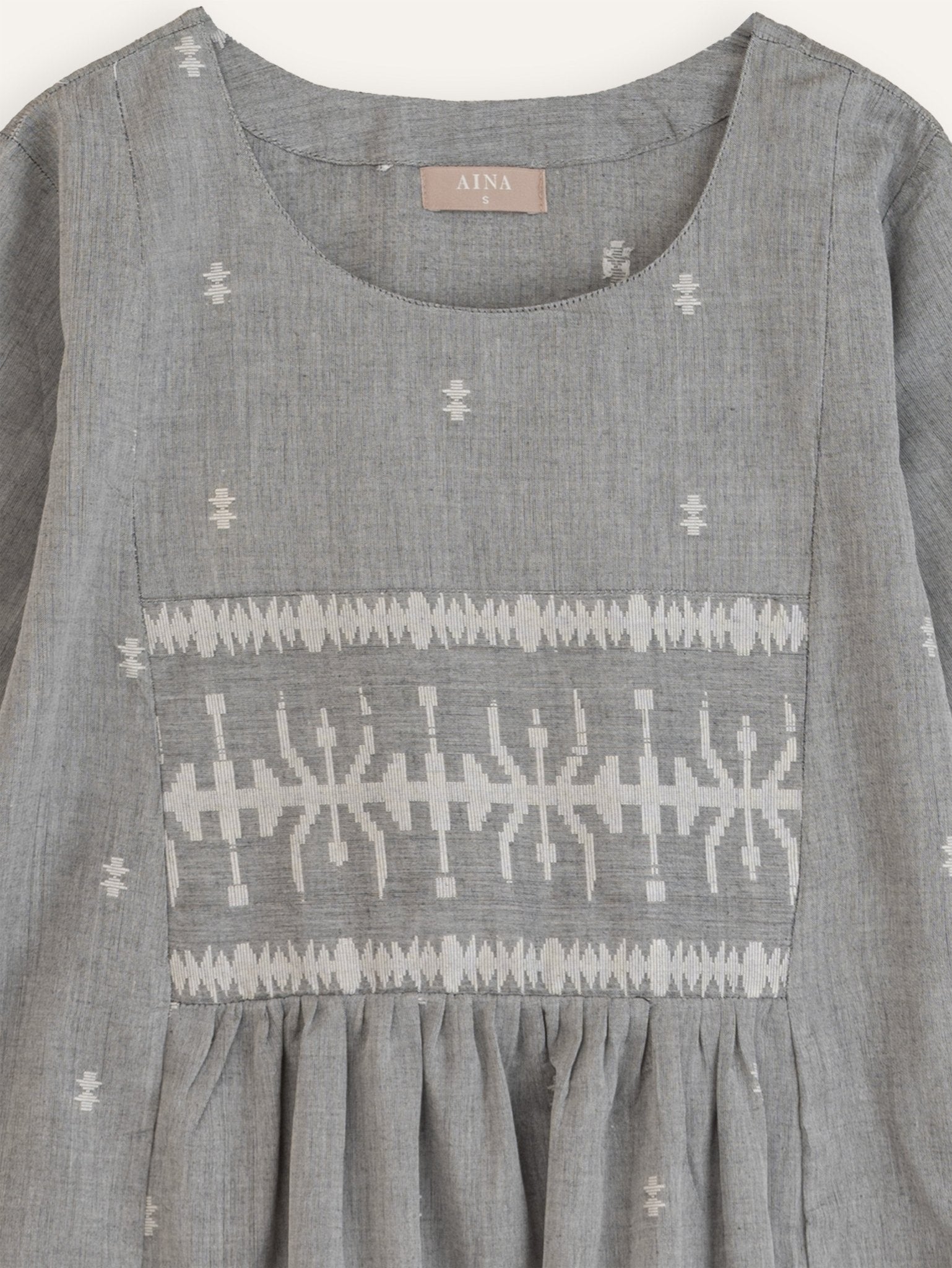 Jane Cotton Jamdani A - Line Kurta - AINA