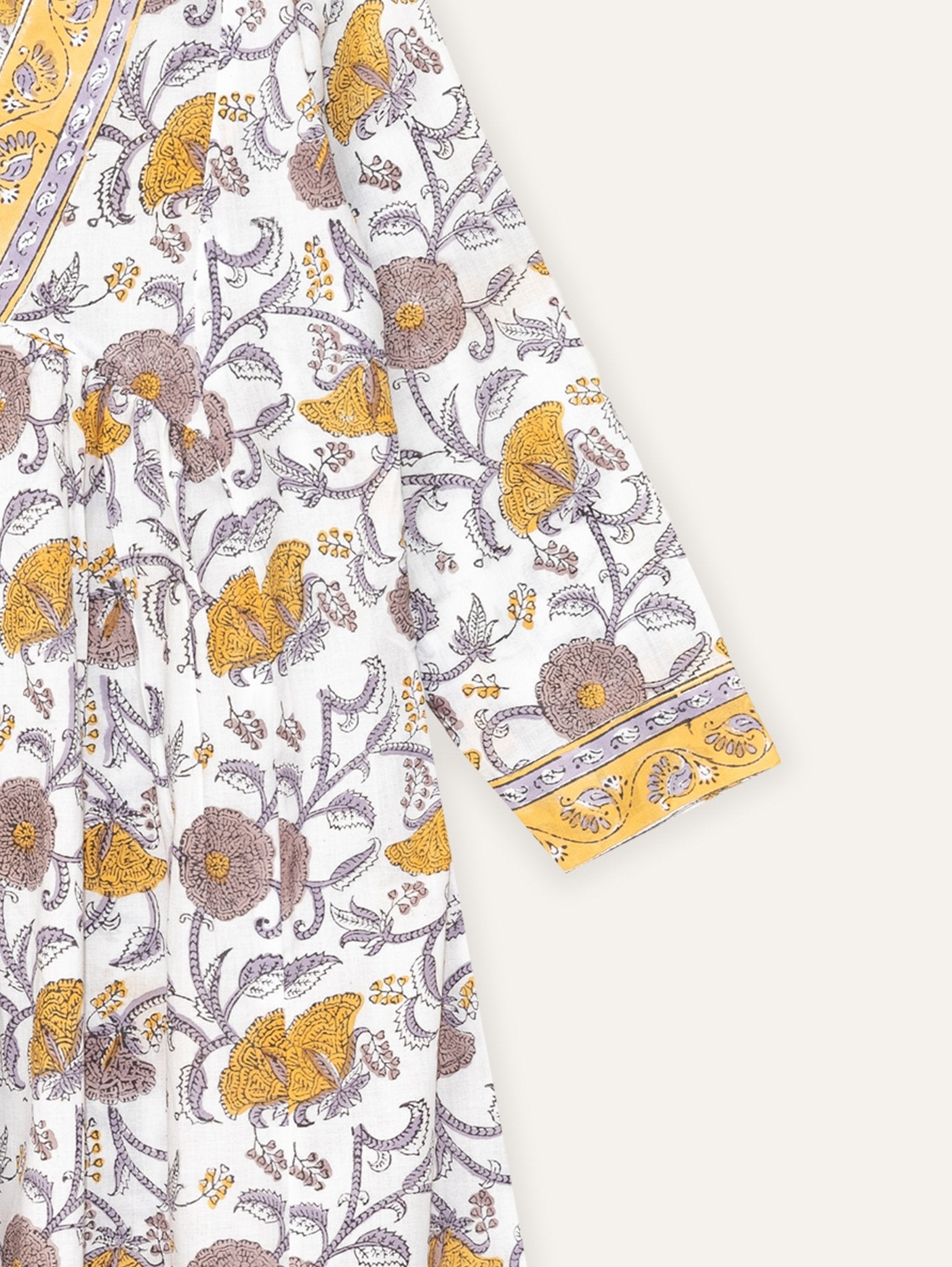 Jennath Cotton Block Printed A - Line Kurta - AINA