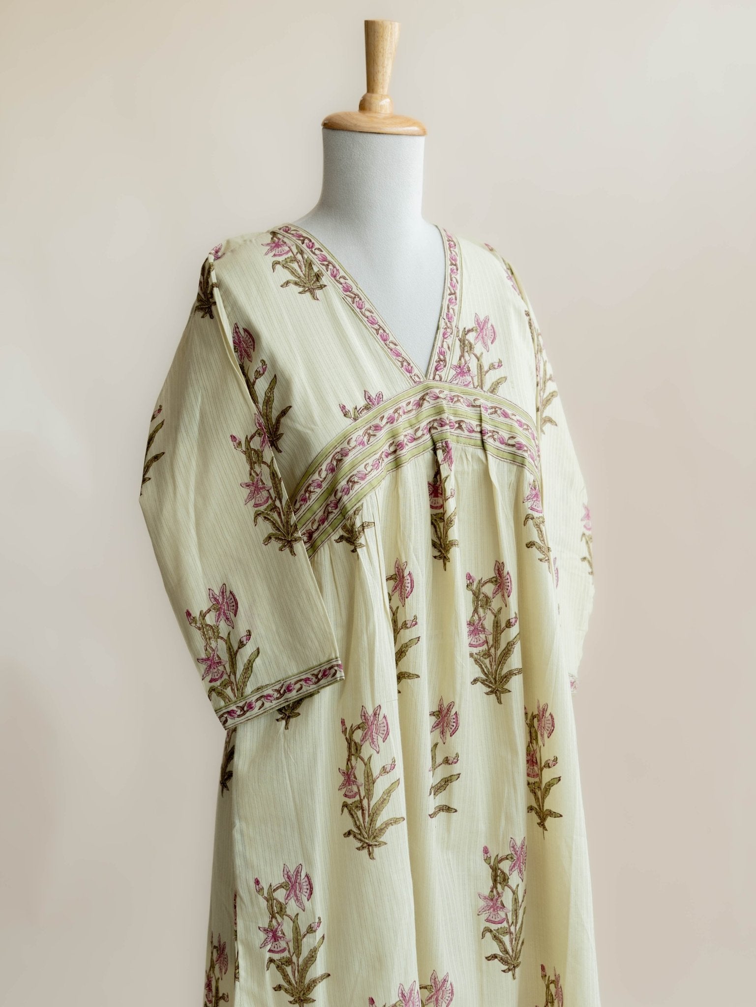 Jesal Cotton Block Printed A - Line Kurta - AINA