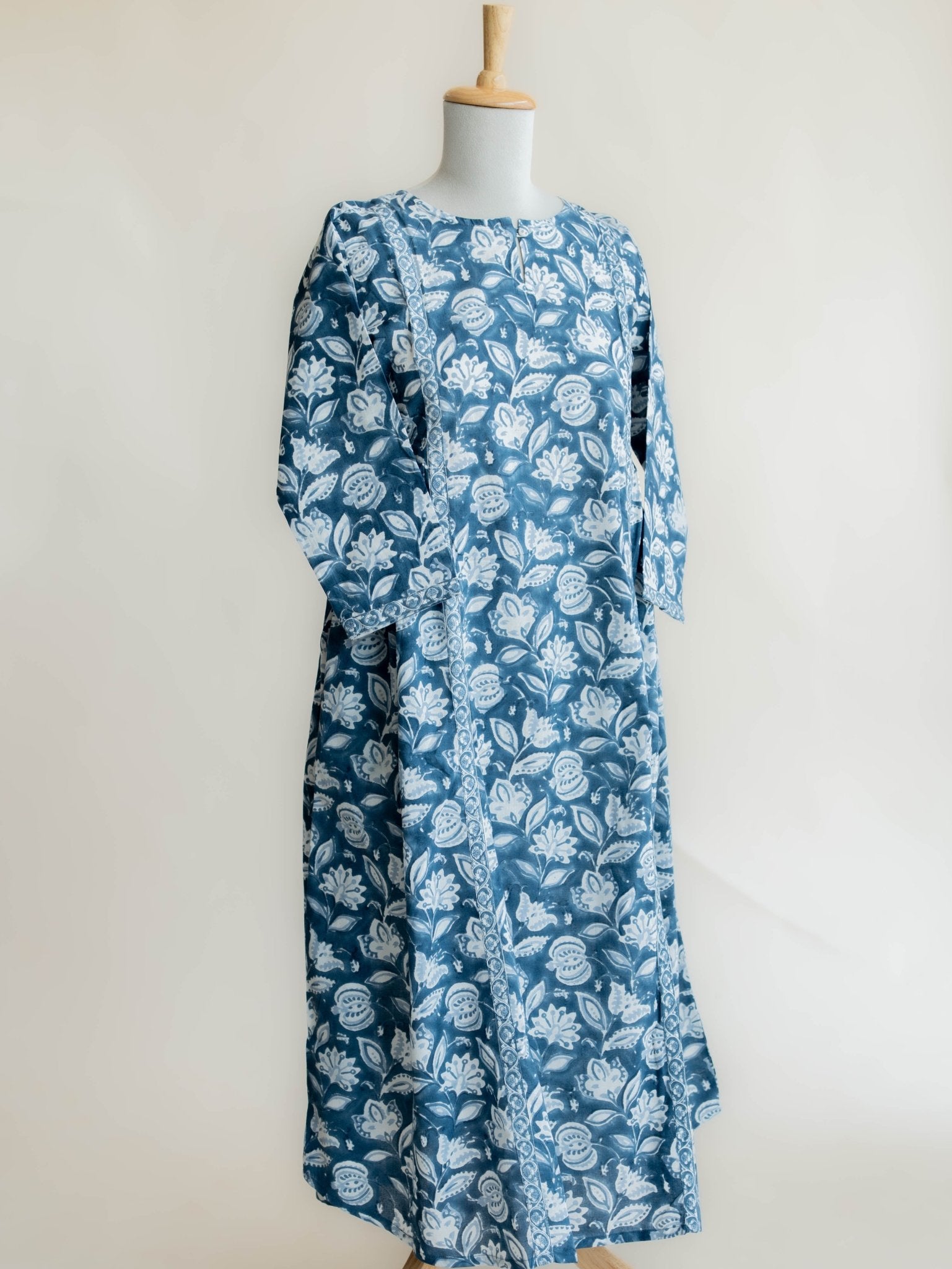 Jhansi Cotton Block Printed A - Line Kurta - AINA