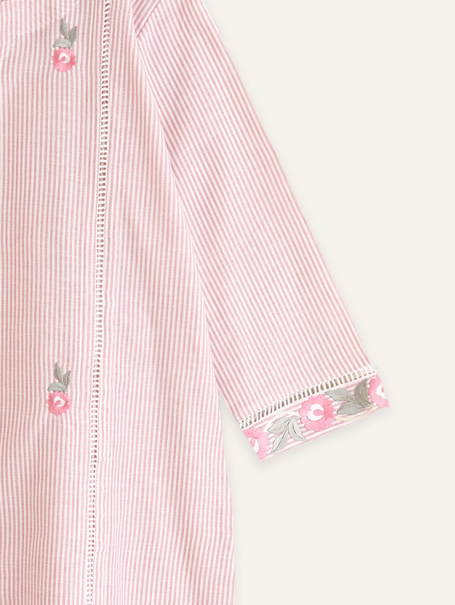 Kahani Cotton Embroidered Straight Kurta - AINA
